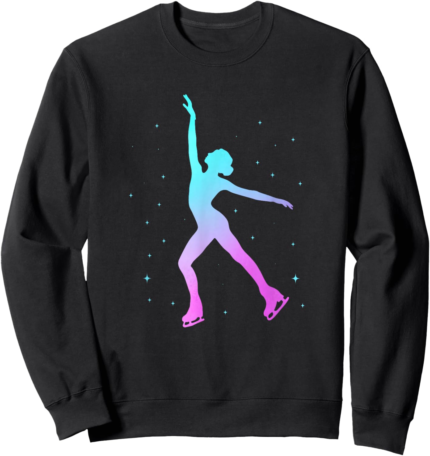 Ice Skating Girl Cute Figure Skater Sweatshirt - Sweatshirt | Black