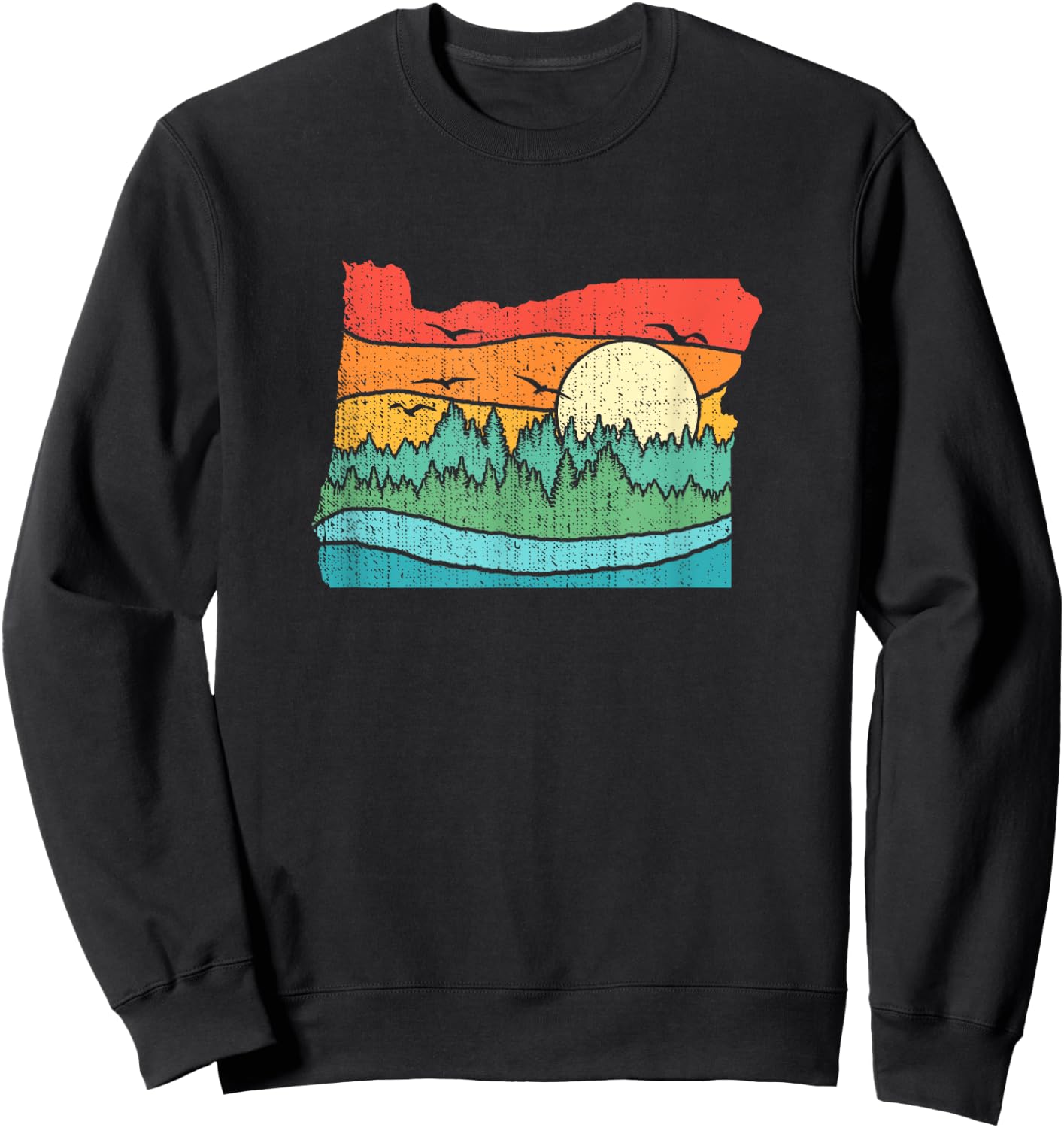 Retro Vintage Oregon Throwback distressed gift Sweatshirt - Sweatshirt | Black