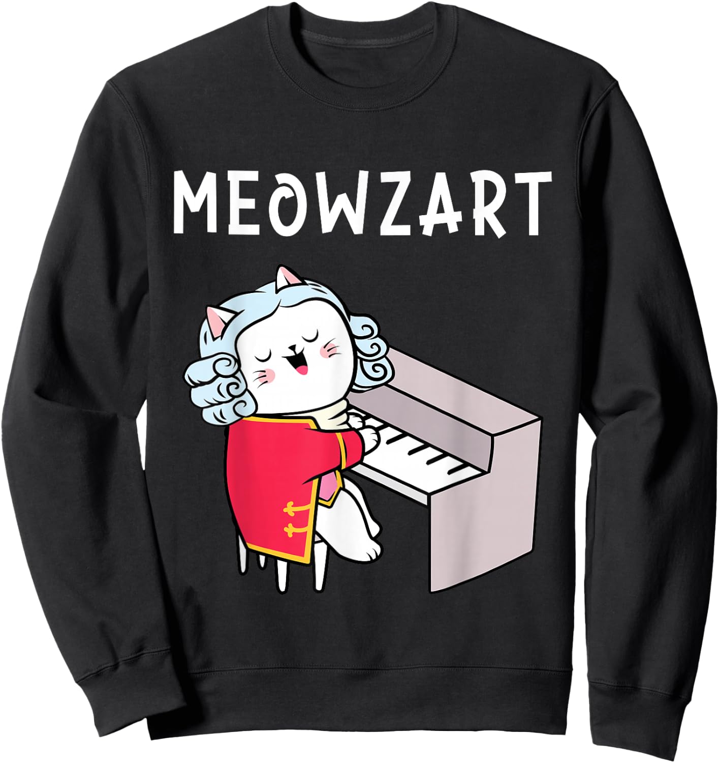 Meowzart - Piano Player Pianist Classical Music Lover Sweatshirt - Sweatshirt | Black
