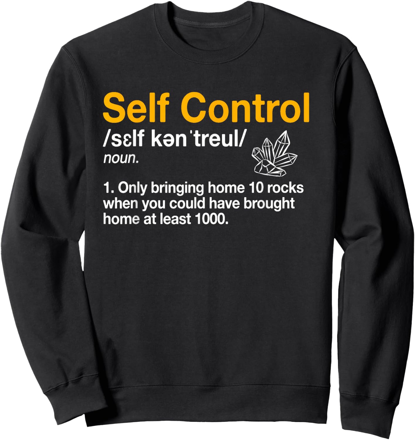 Self Control Funny Rockhounding Rock Collecting Geologist Sweatshirt - Sweatshirt | Black