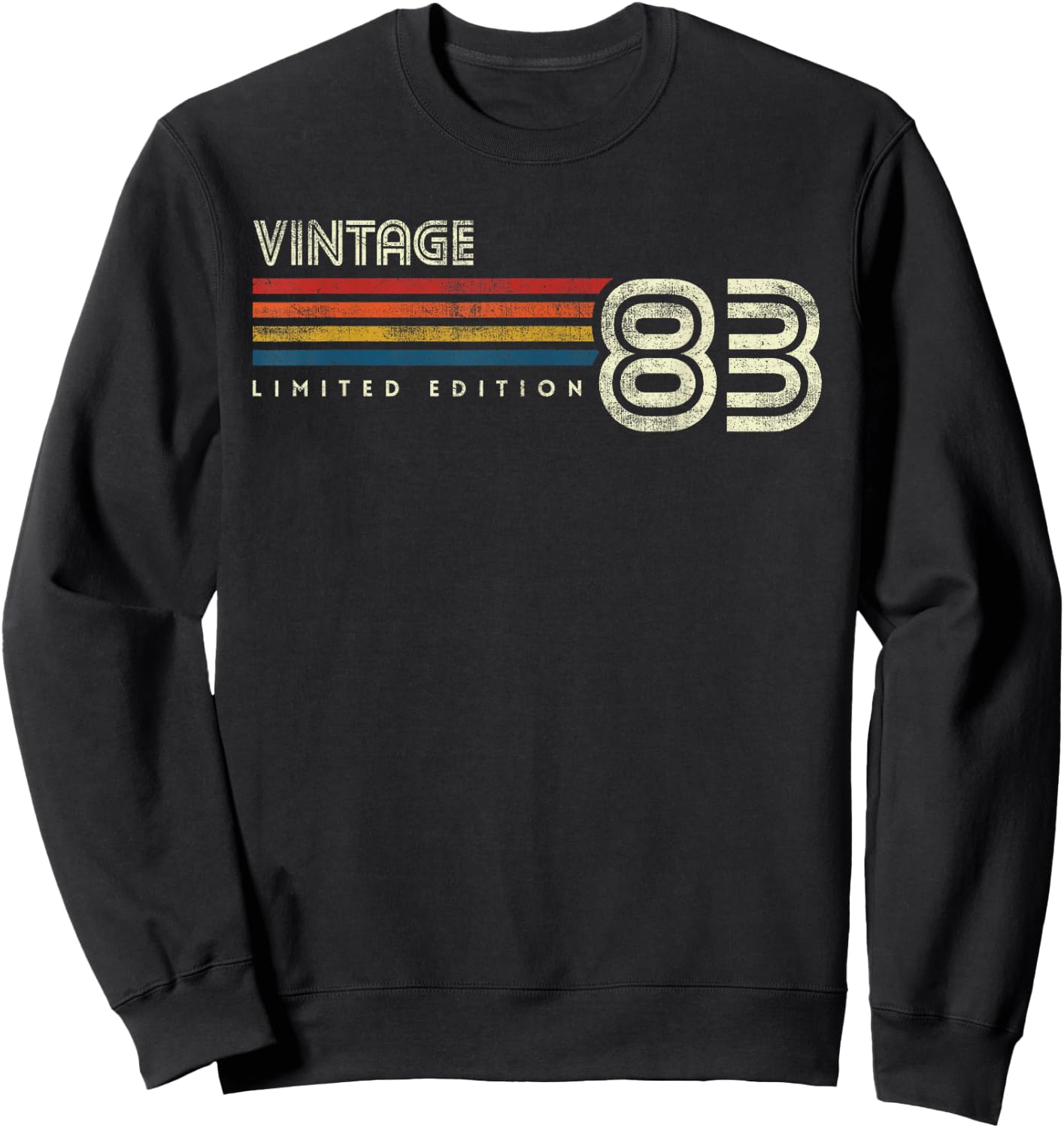 Vintage 1983 Chest Stripe 40 Birthday Sweatshirt - Sweatshirt | Black