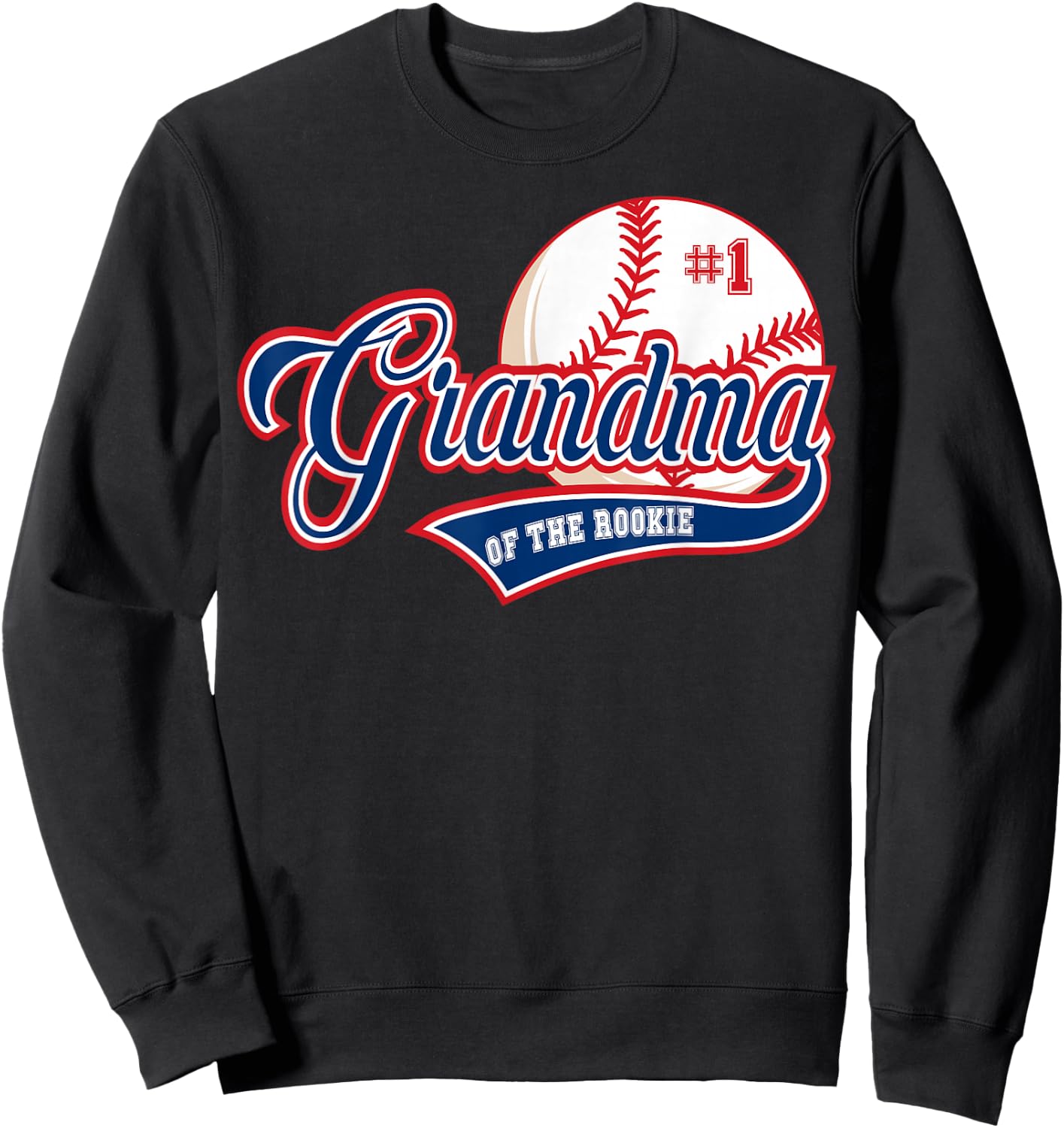 Grandma Rookie of Year 1st Birthday Baseball Theme Matching Sweatshirt - Sweatshirt | Black