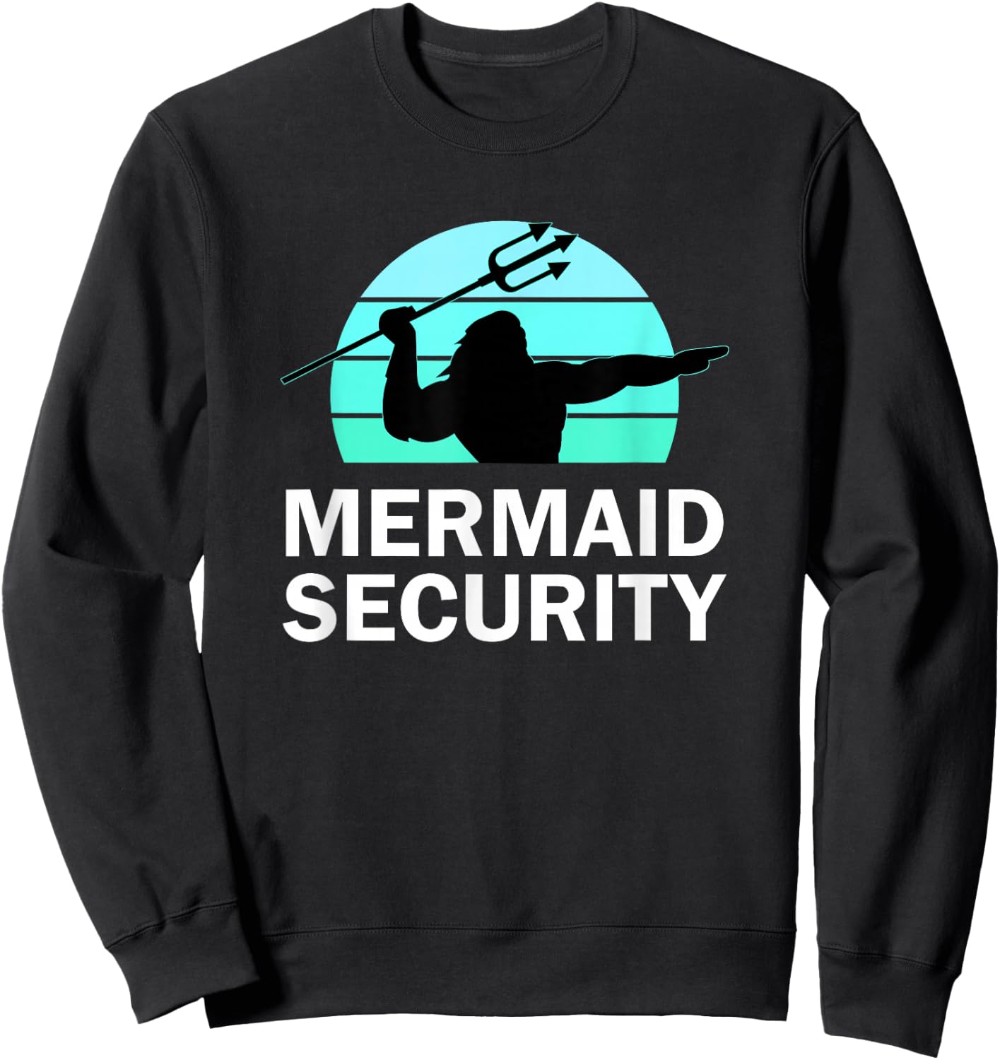 Mermaid Security Boys Swimmer Dad Merdad Trident Sweatshirt - Sweatshirt | Black