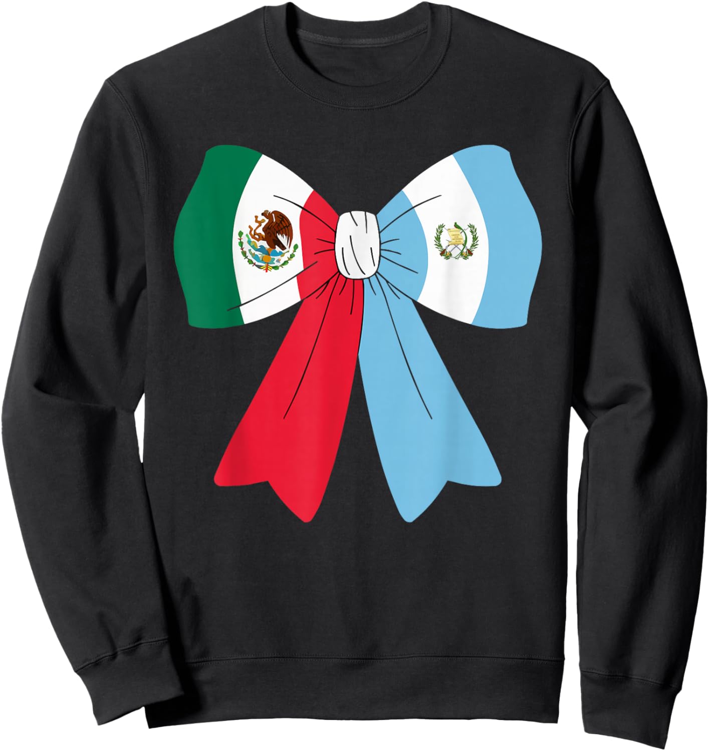 Half Mexican Half Guatemalan Guatemala Flag Mexico Sweatshirt - Sweatshirt | Black