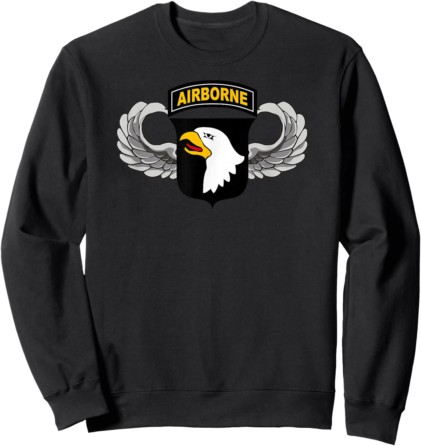 101st Airborne Division - Parachutist Wings & Patch - Center Sweatshirt - Sweatshirt | Black