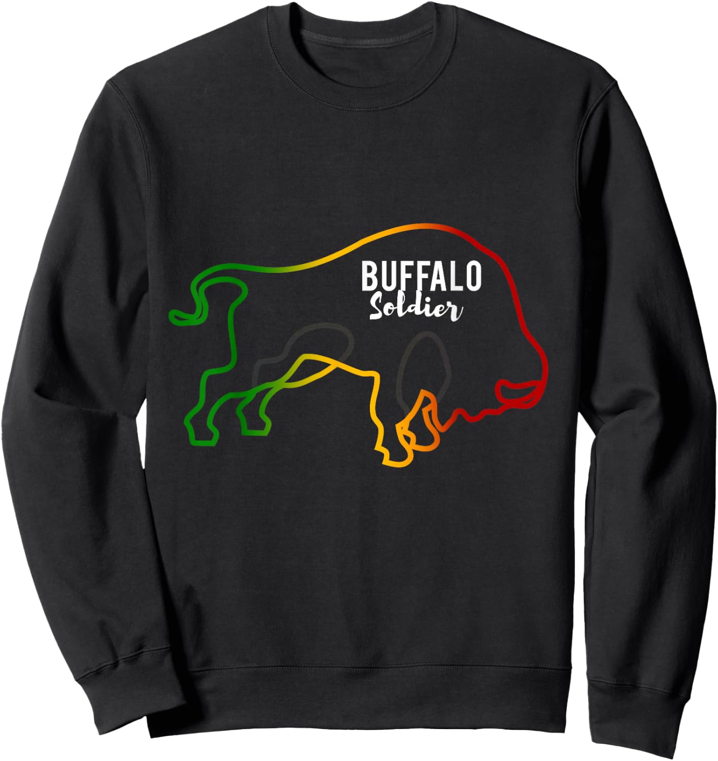Buffalo Soldier New Rasta Reggae Roots Clothing T Shirt Sweatshirt - Sweatshirt | Black