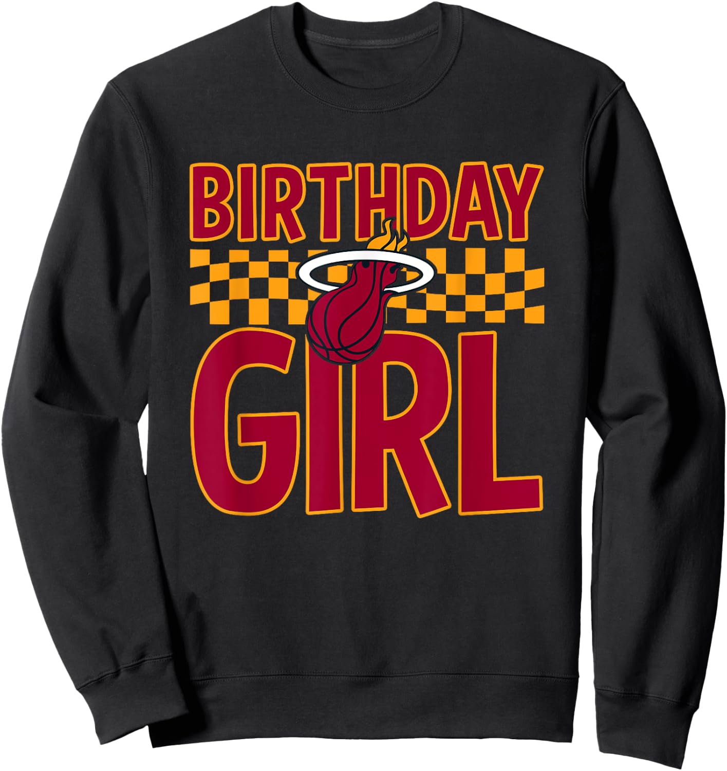 NBA Miami Heat Birthday Girl Checkered Logo Sweatshirt - Sweatshirt | Black