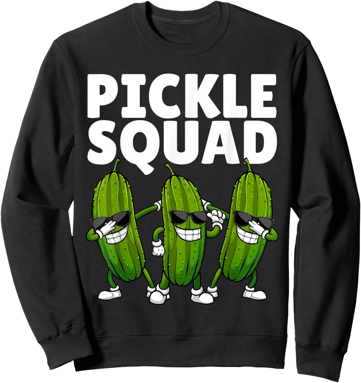 Pickle Squad Art Women Kids Cucumber Pickle Lover Sweatshirt - Sweatshirt | Black