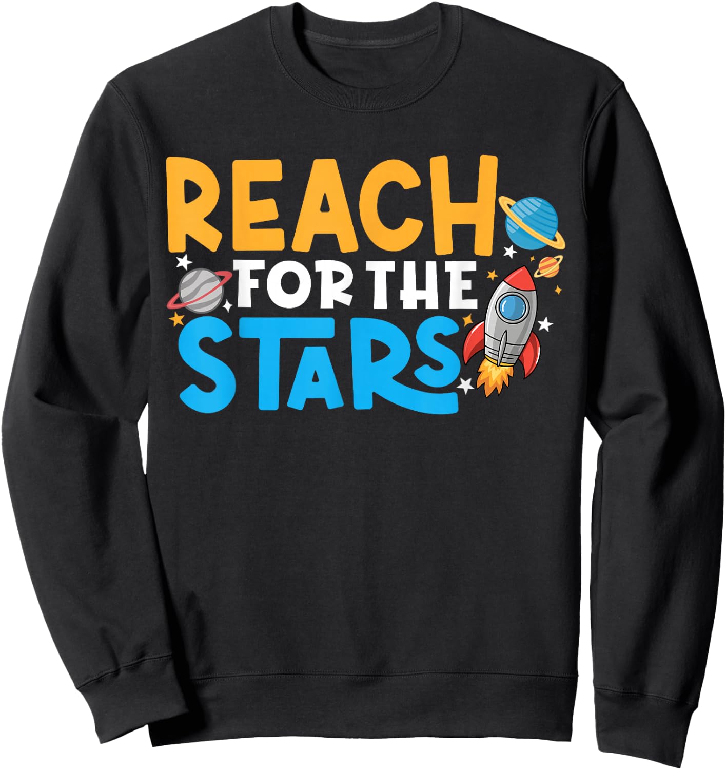 Growth Mindset Teacher Reach For The Stars Sweatshirt - Sweatshirt | Black