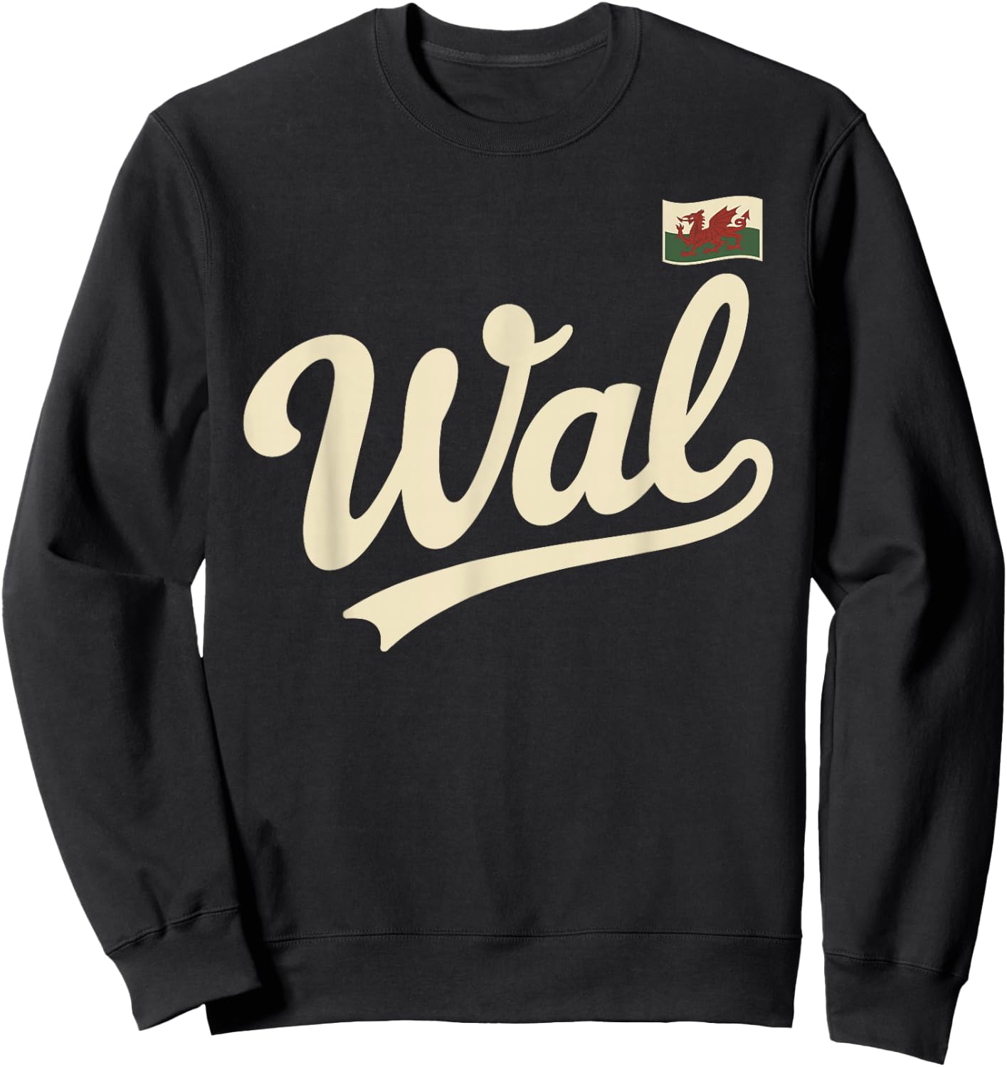Wales Vintage Script Fan Sweatshirt - Sweatshirt | Black