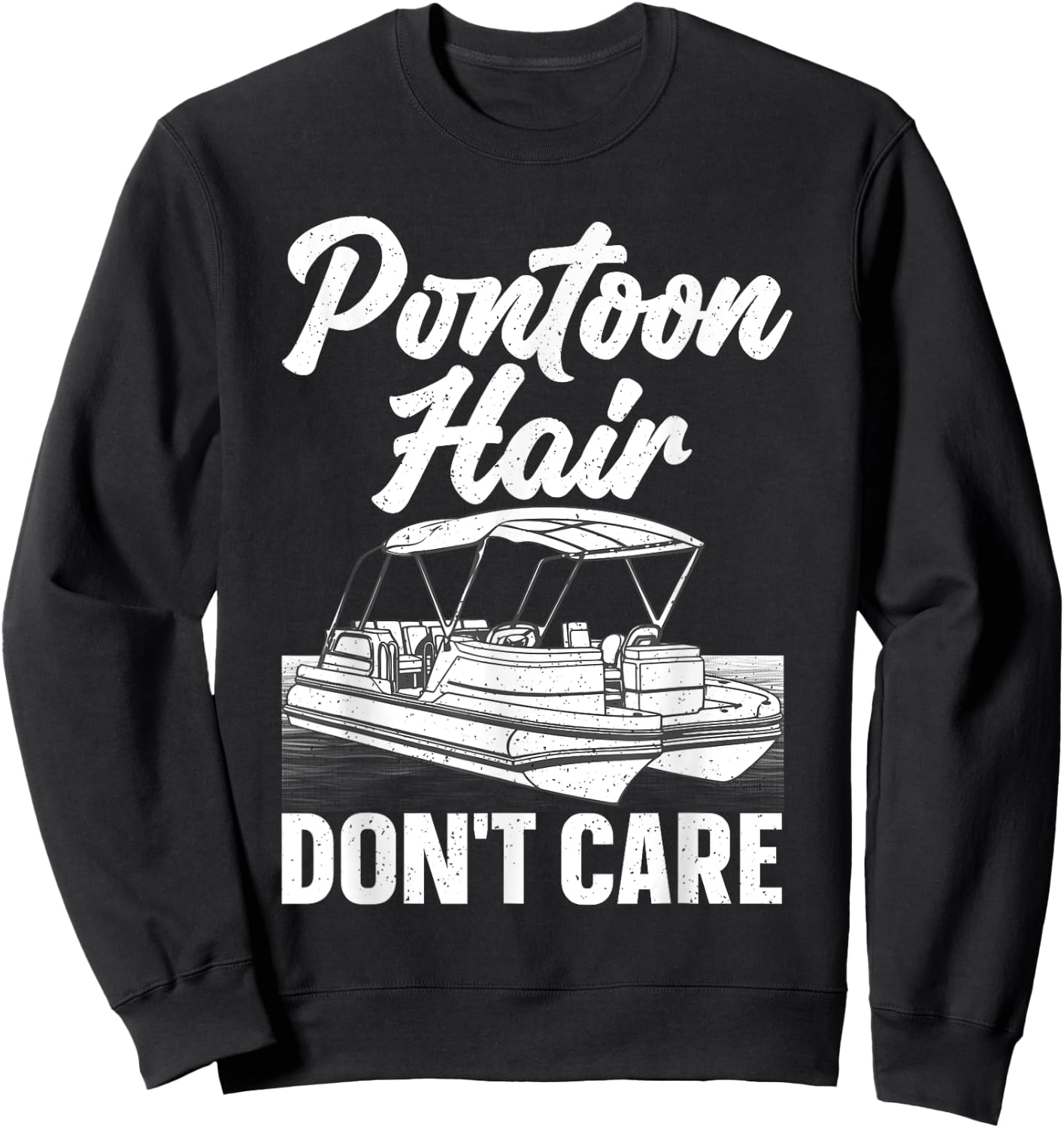 Funny Pontoon Art Women Boating Pontoon Boat Captain Sweatshirt - Sweatshirt | Black