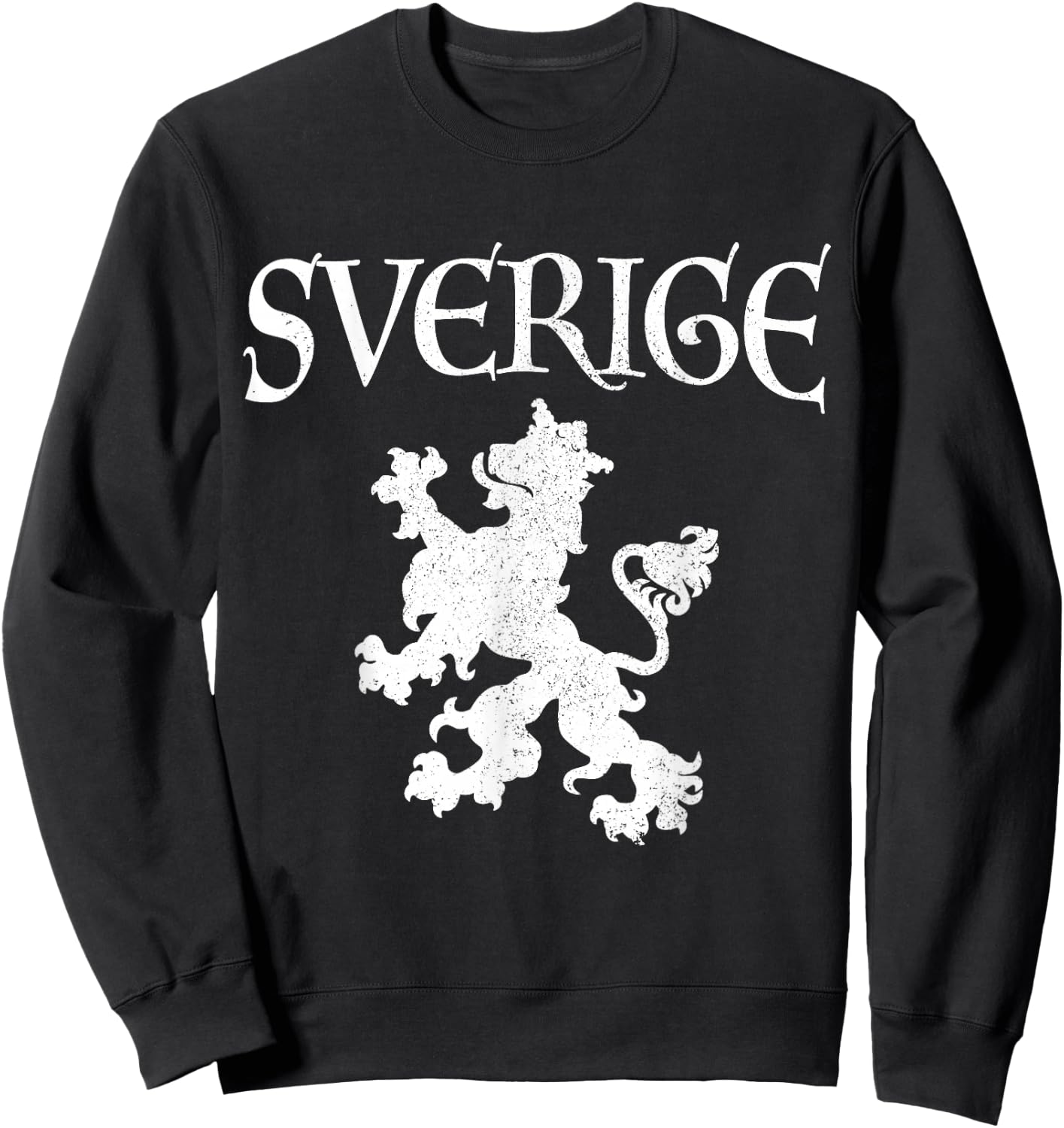 Sverige Lion Swedish Flag Pride Sweden Vintage Sweatshirt - Sweatshirt | Black