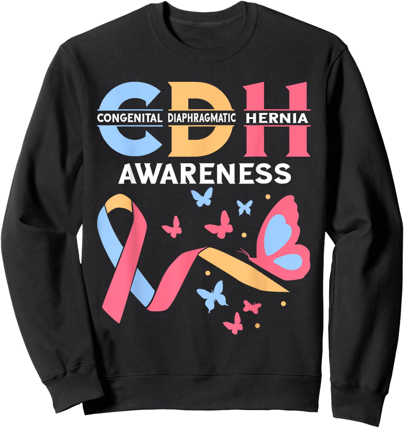 Congenital Diaphragmatic Hernia Awareness CDH Supporter Sweatshirt - Sweatshirt | Black