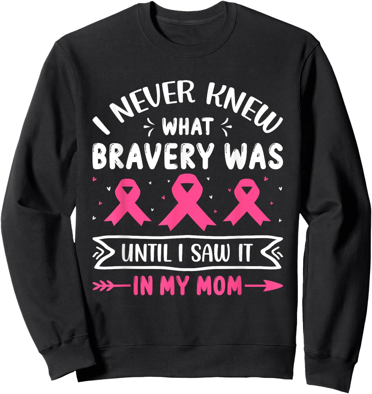 I Never Knew What Bravery Was Until I Saw It In My Mom Breas Sweatshirt - Sweatshirt | Black