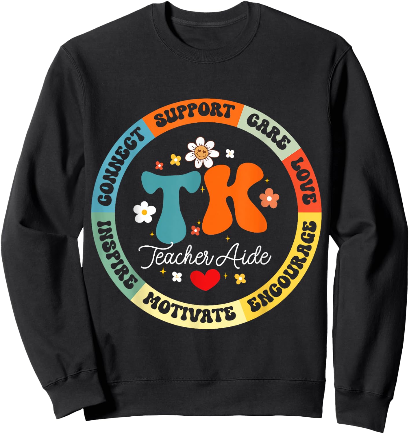 TK Teacher Aide Squad Transitional-Kindergarten Back School Sweatshirt - Sweatshirt | Black