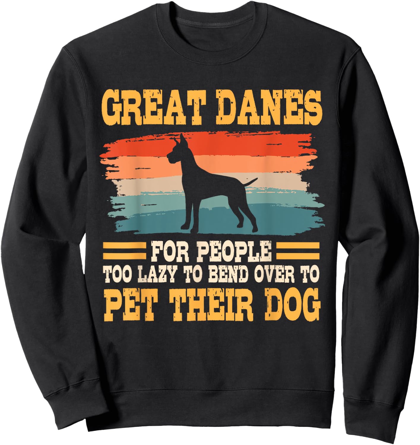 Great Dane Retro Vintage German Mastiff Gentle Dog Lover Sweatshirt - Sweatshirt | Black