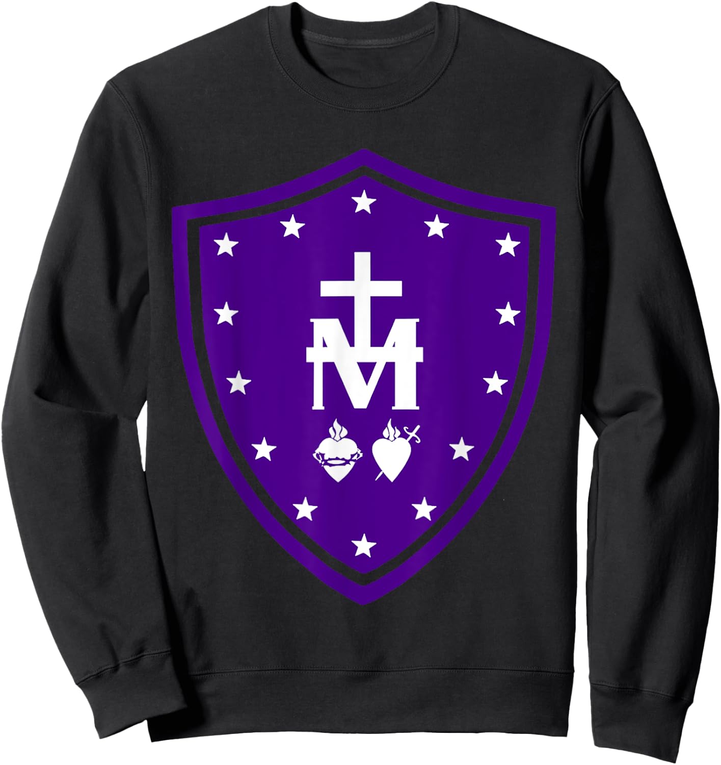 Immaculate Heart Of Mary Devotion Faithful Symbol Sweatshirt - Sweatshirt | Black
