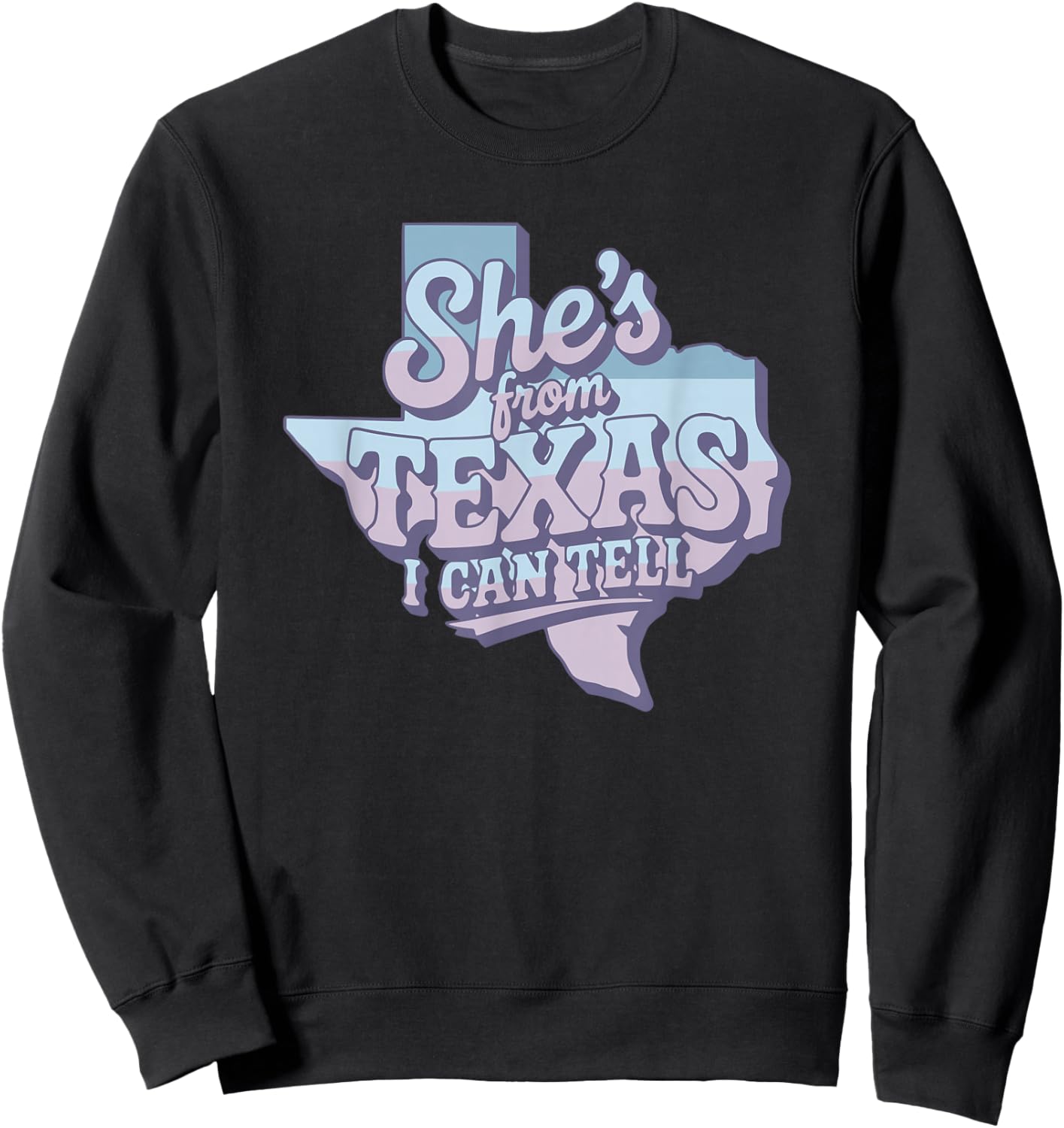 Purple She's from Texas I Can Tell Retro Sweatshirt - Sweatshirt | Black