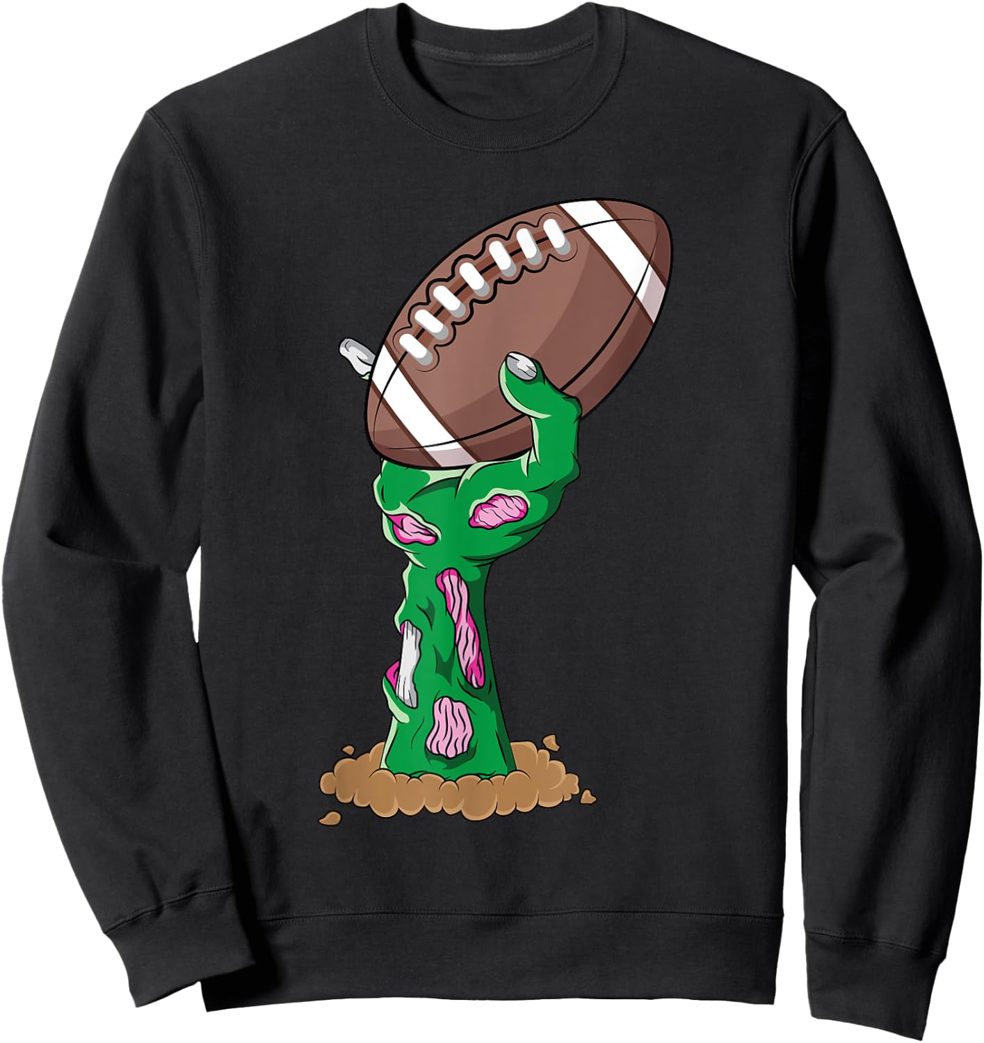 Zombie Hands Football Funny Horror Scary Halloween Costume Sweatshirt - Sweatshirt | Black