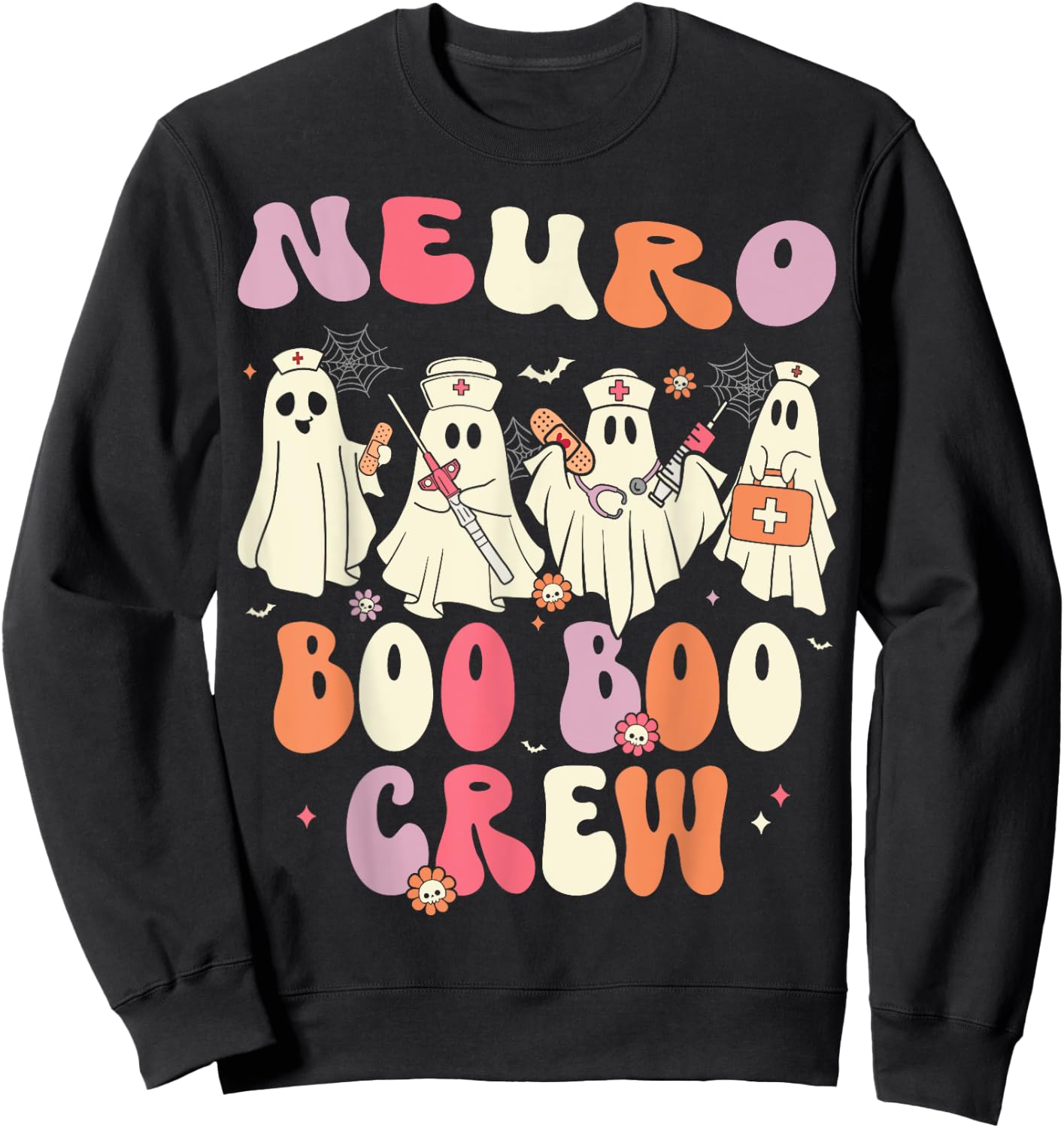 Neuro Boo Crew Neurology Nurse Halloween Sweatshirt - Sweatshirt | Black