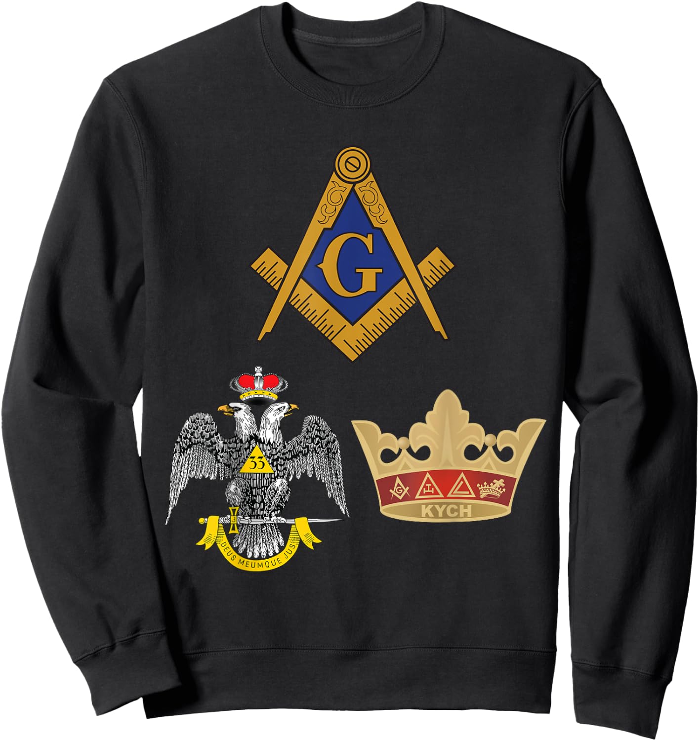 Mason 33rd KYCH Masonic Scottish York Rite Knights AASR WD Sweatshirt - Sweatshirt | Black