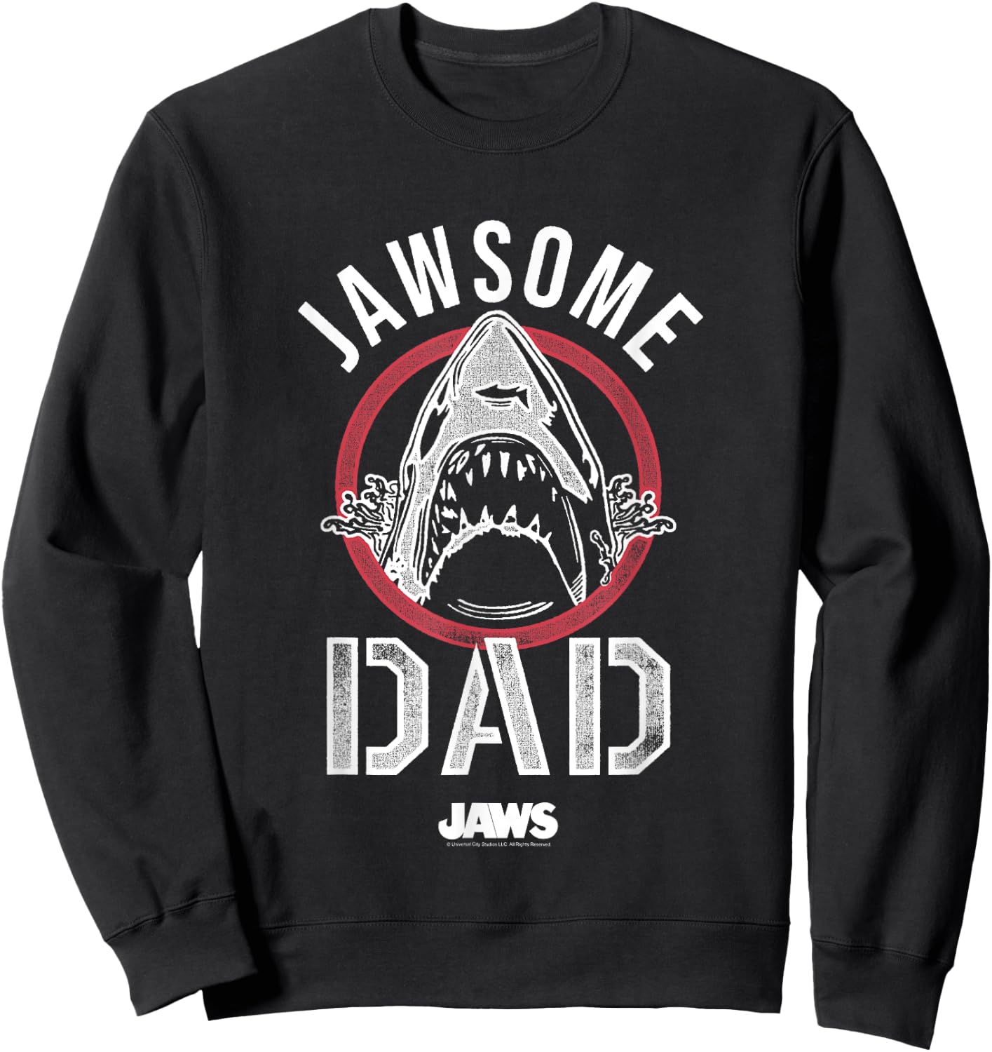 Jaws Father's Day Jawsome Dad Vintage Logo Sweatshirt - Sweatshirt | Black