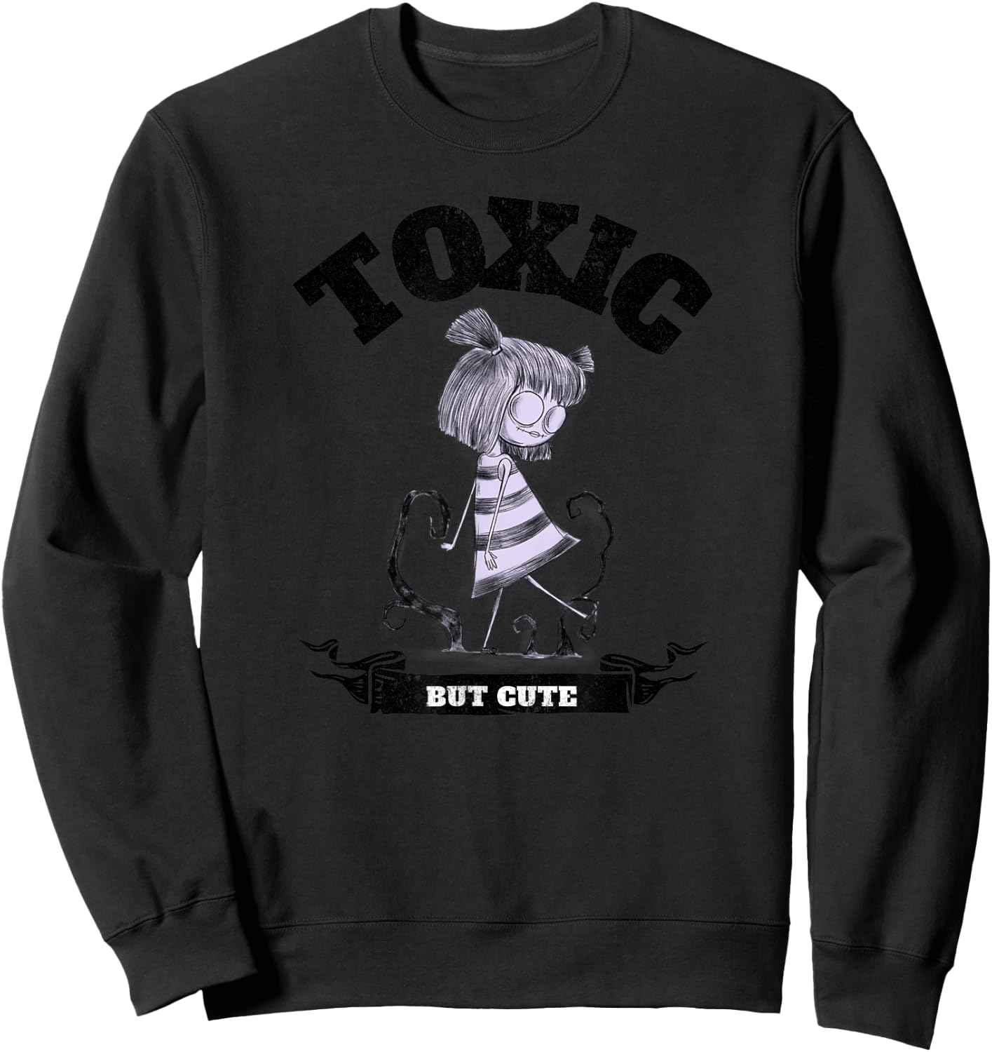 Toxic but cute creepy funny Halloween graphic Sweatshirt - Sweatshirt | Black