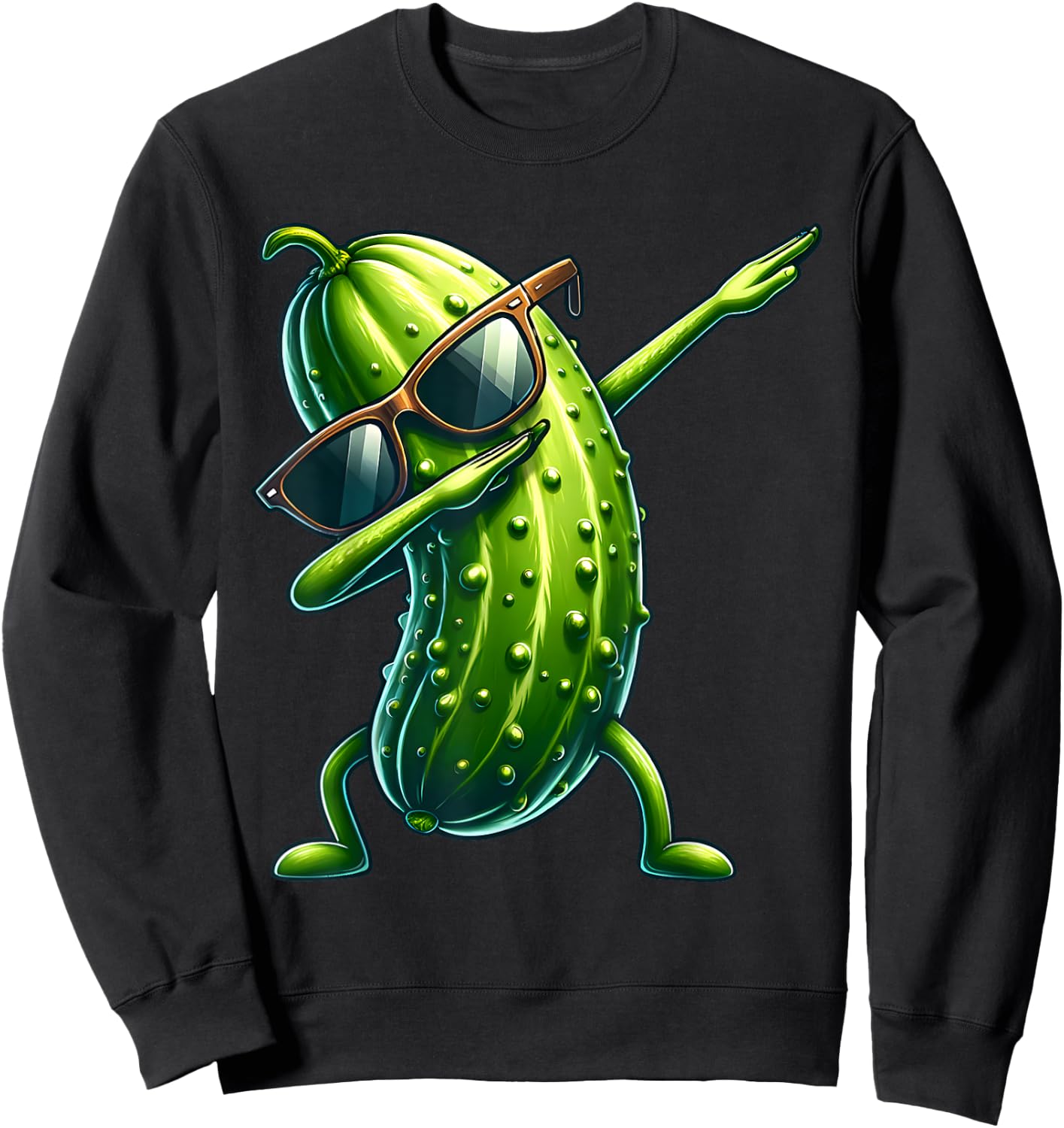 Dabbing Pickle Lover Dill Cucumber Sweatshirt - Sweatshirt | Black