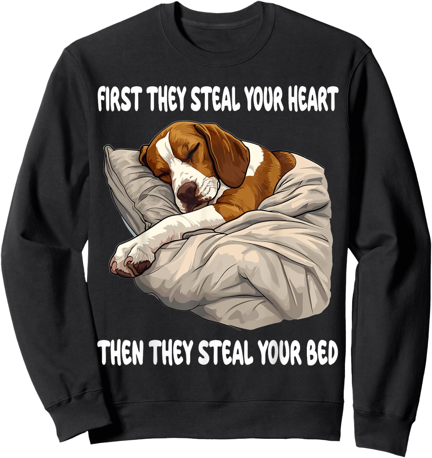 American Foxhound Sleeping Pajamas Nightgown Sweatshirt - Sweatshirt | Black