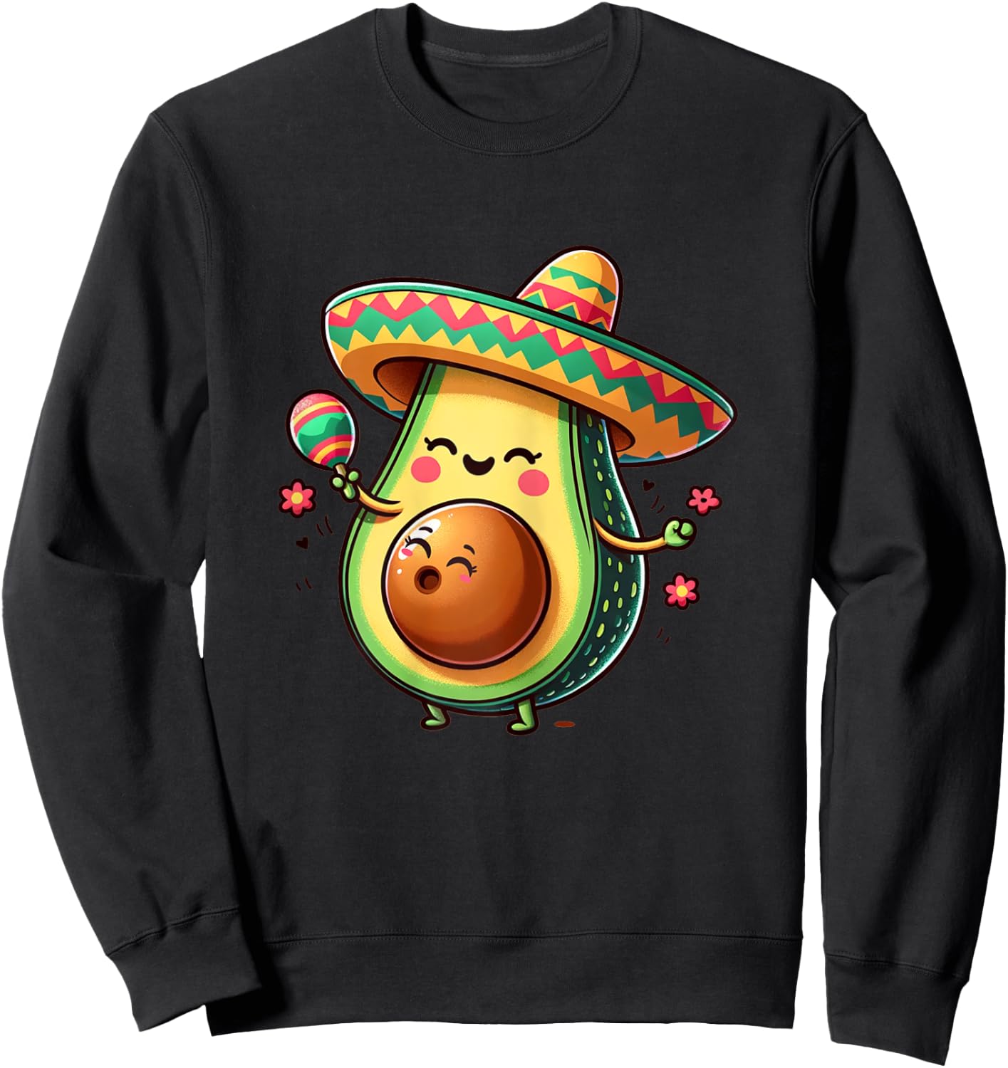 Pregnancy mom to be Avocado Pregnant Mamacado Cinco De Mayo Sweatshirt - Sweatshirt | Black