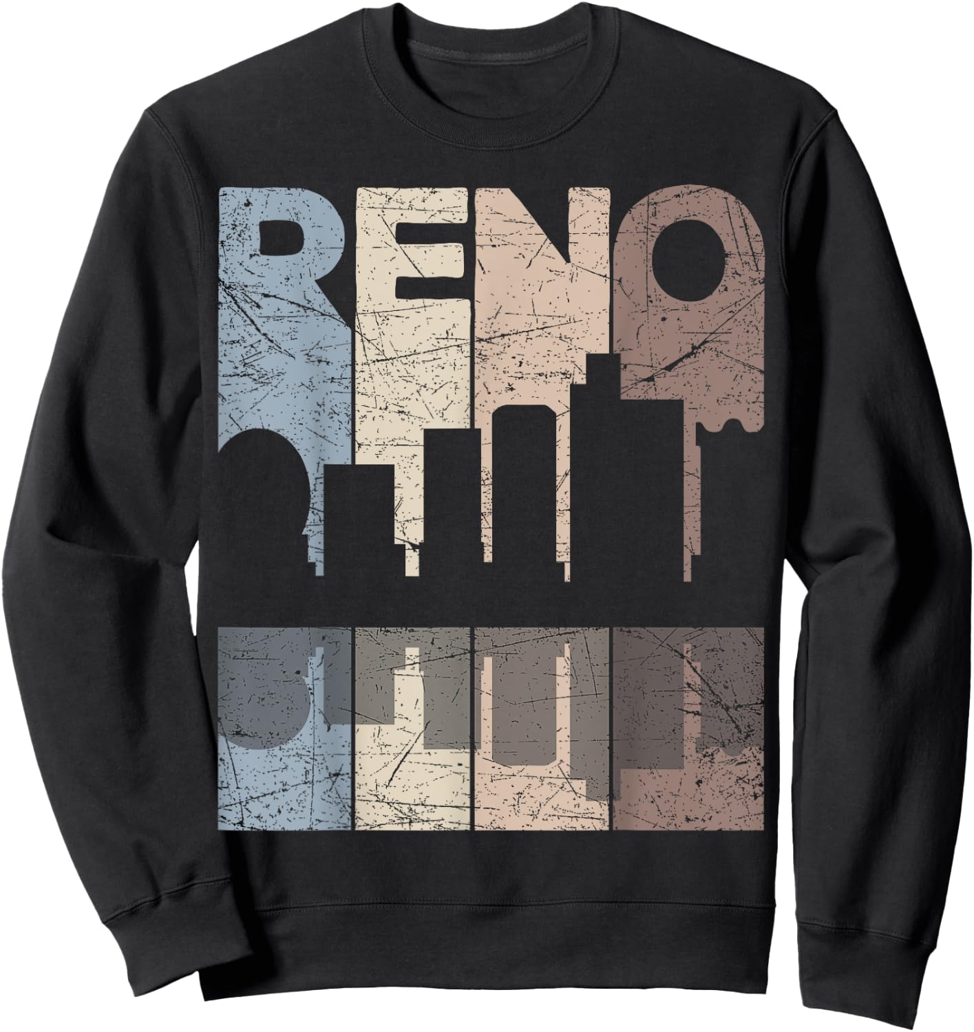 Reno Vintage Reno Nevada Retro Reno Skyline Sweatshirt - Sweatshirt | Black