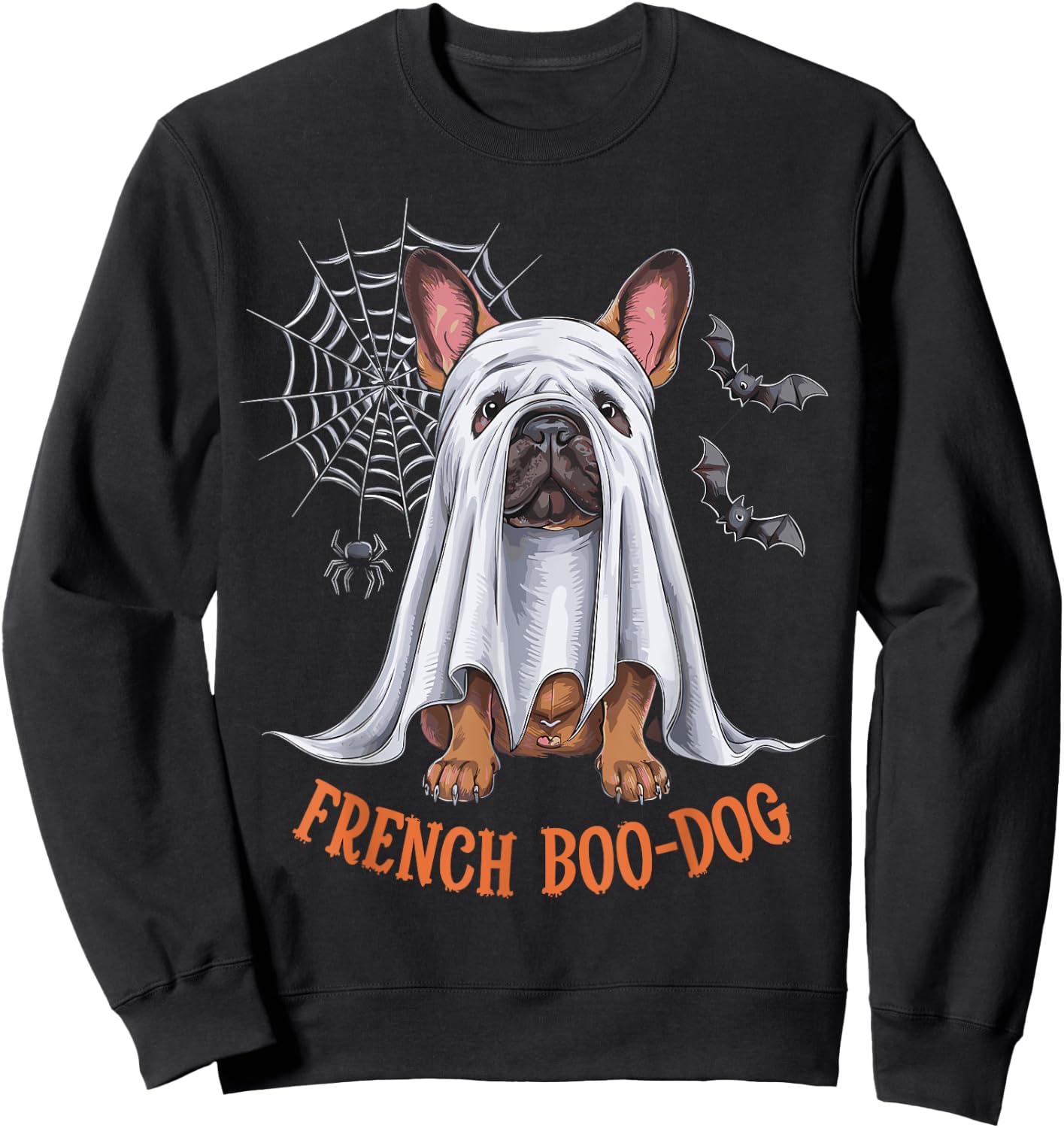 French Boo-Dog Funny French Bulldog Halloween Men Women Kids Sweatshirt - Sweatshirt | Black