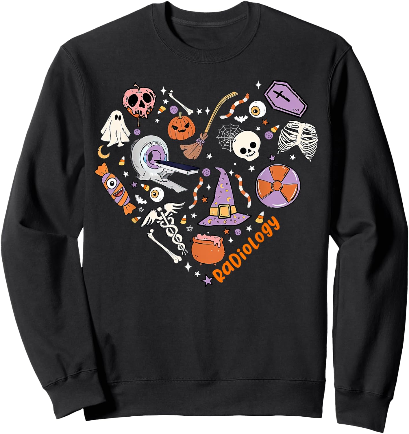 Halloween Radiology Heart Technologist X-ray Tech Autumn Sweatshirt - Sweatshirt | Black