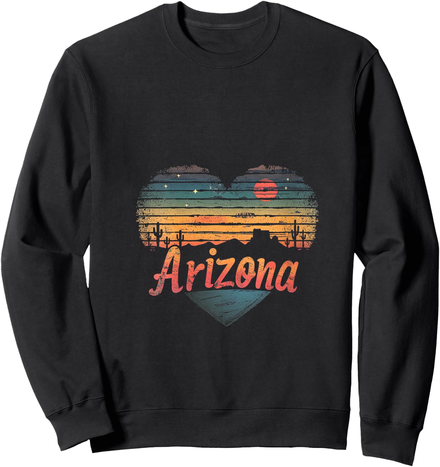 Arizona - Heart Vintage Love Women Kids Retro Graphic Cool V-Neck Sweatshirt - Sweatshirt | Black