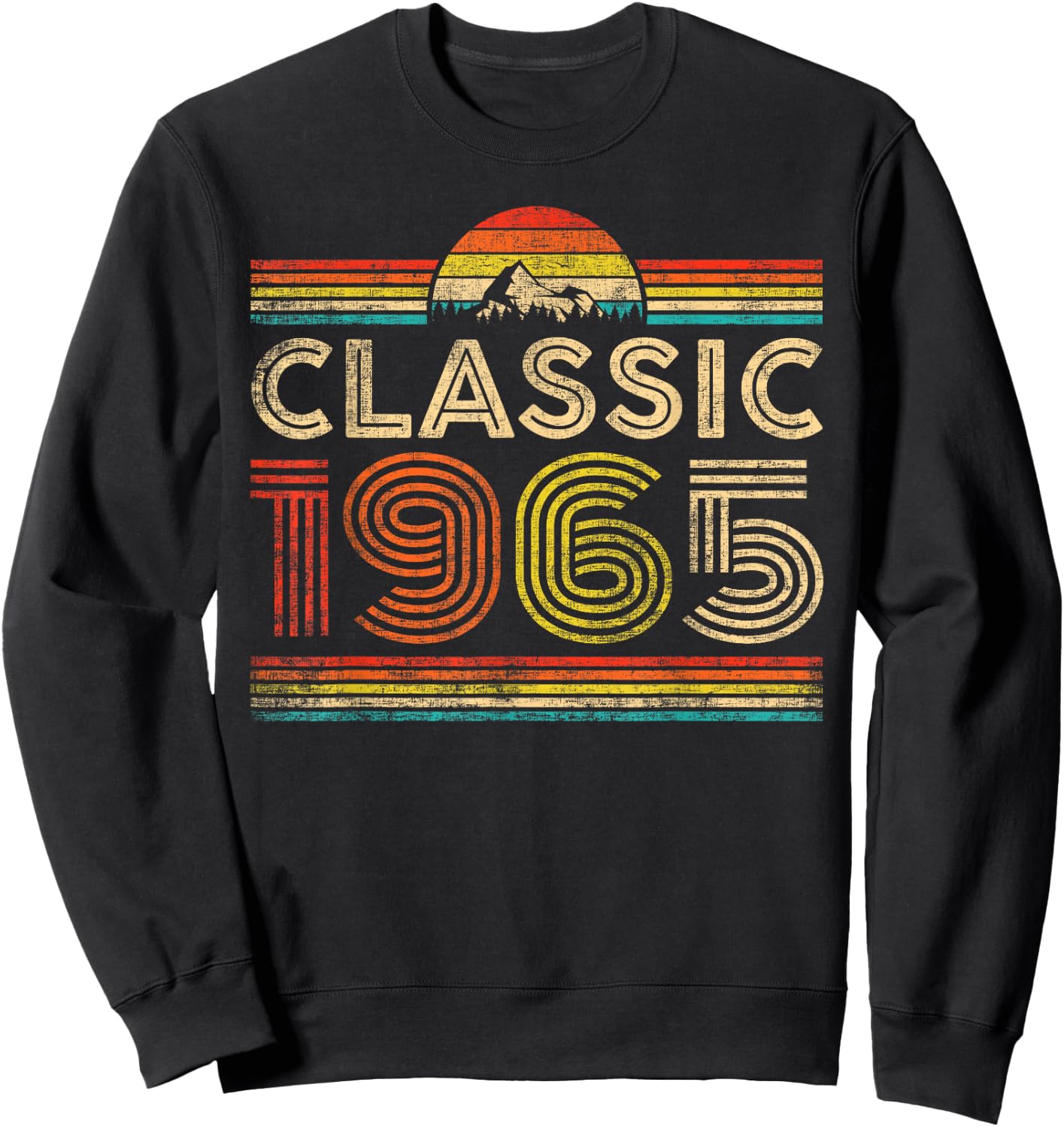 Classic 1965 Vintage 1965 Classic Year Men Women Birthday Sweatshirt - Sweatshirt | Black