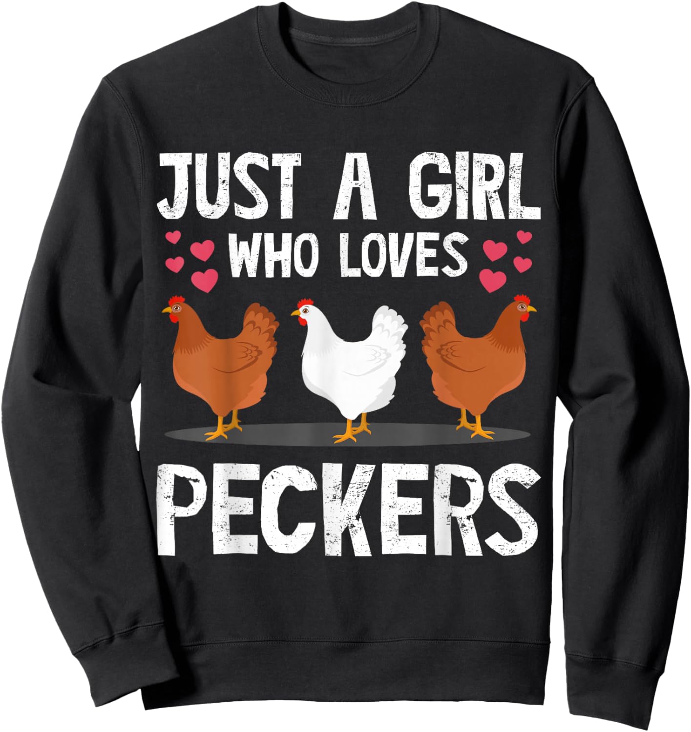 Funny Chicken Owner Art Girls Chicken Lover Farmer Sweatshirt - Sweatshirt | Black
