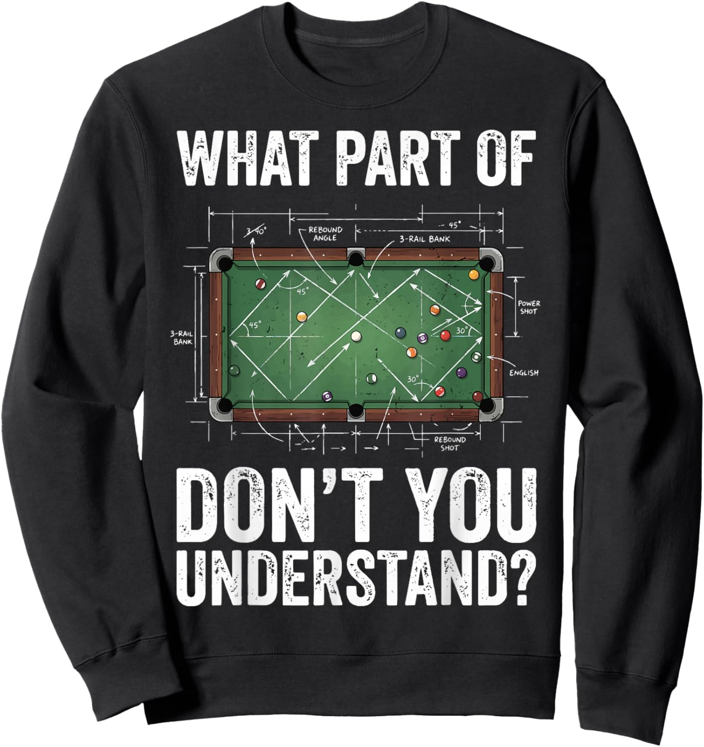 What Part of Don't You Understand Billiard Sweatshirt - Sweatshirt | Black