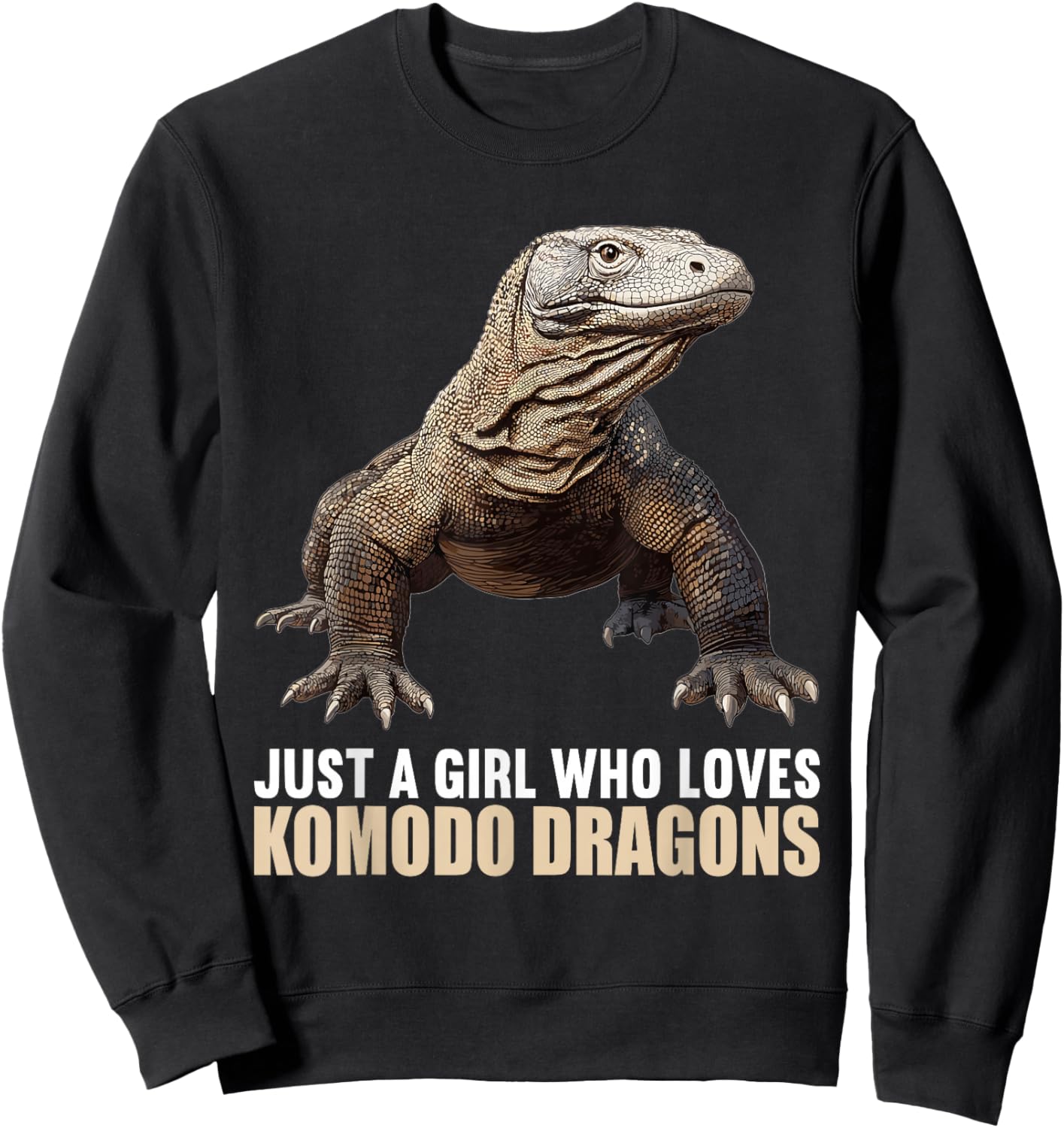 Just a Girl who loves Komodo Dragons. Komodo Dragon Sweatshirt - Sweatshirt | Black