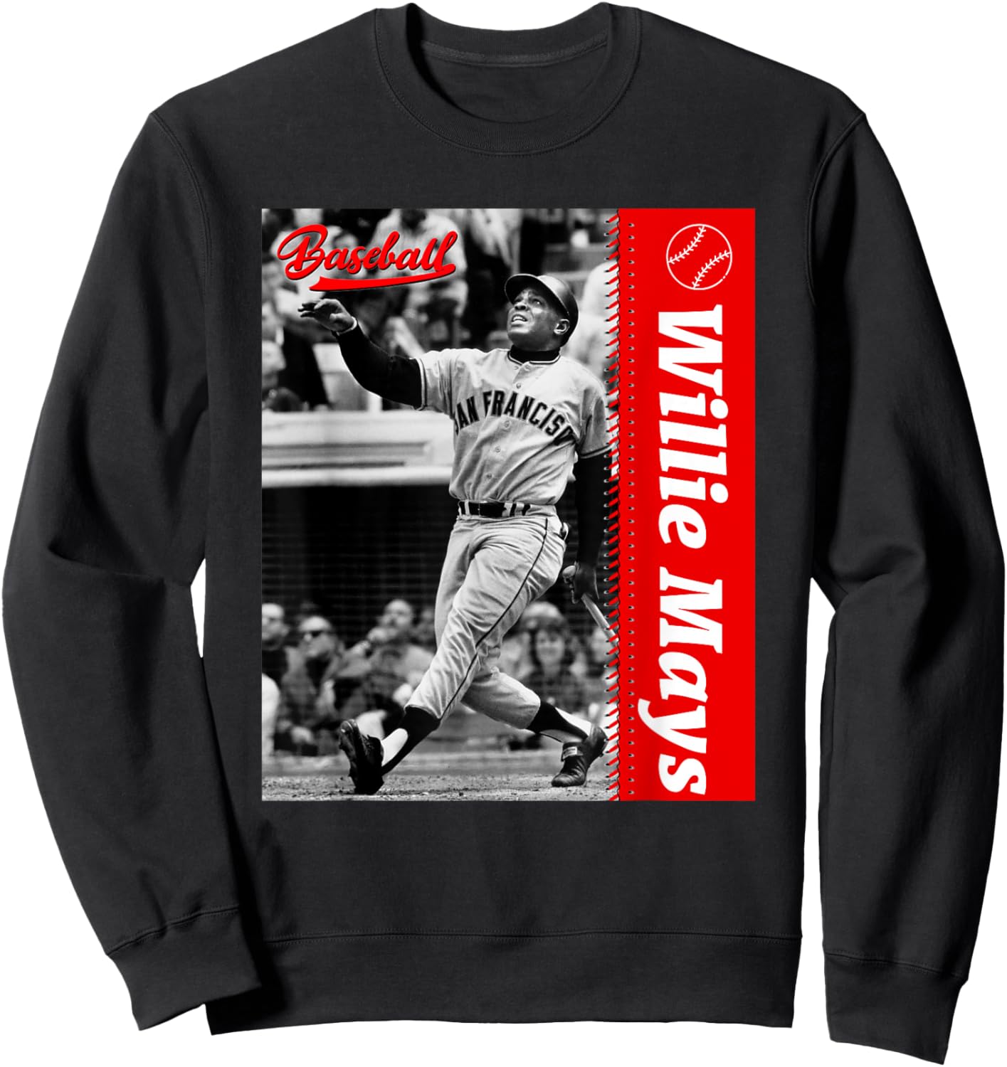 Willie Mays_Baseball_077 Sweatshirt - Sweatshirt | Black