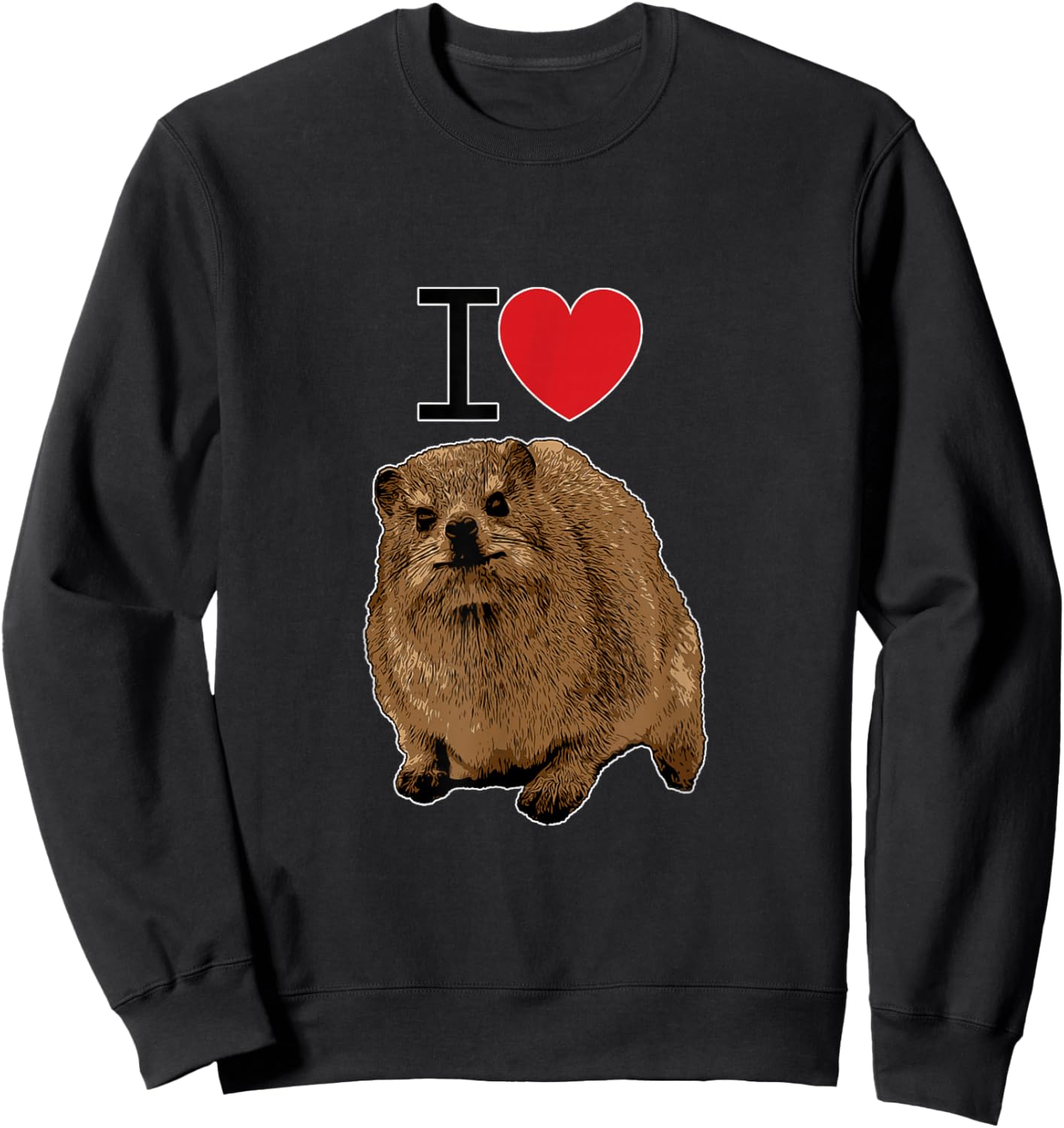 I love Rock Hyraxes | I love Daisies | I love Rabbits Sweatshirt - Sweatshirt | Black