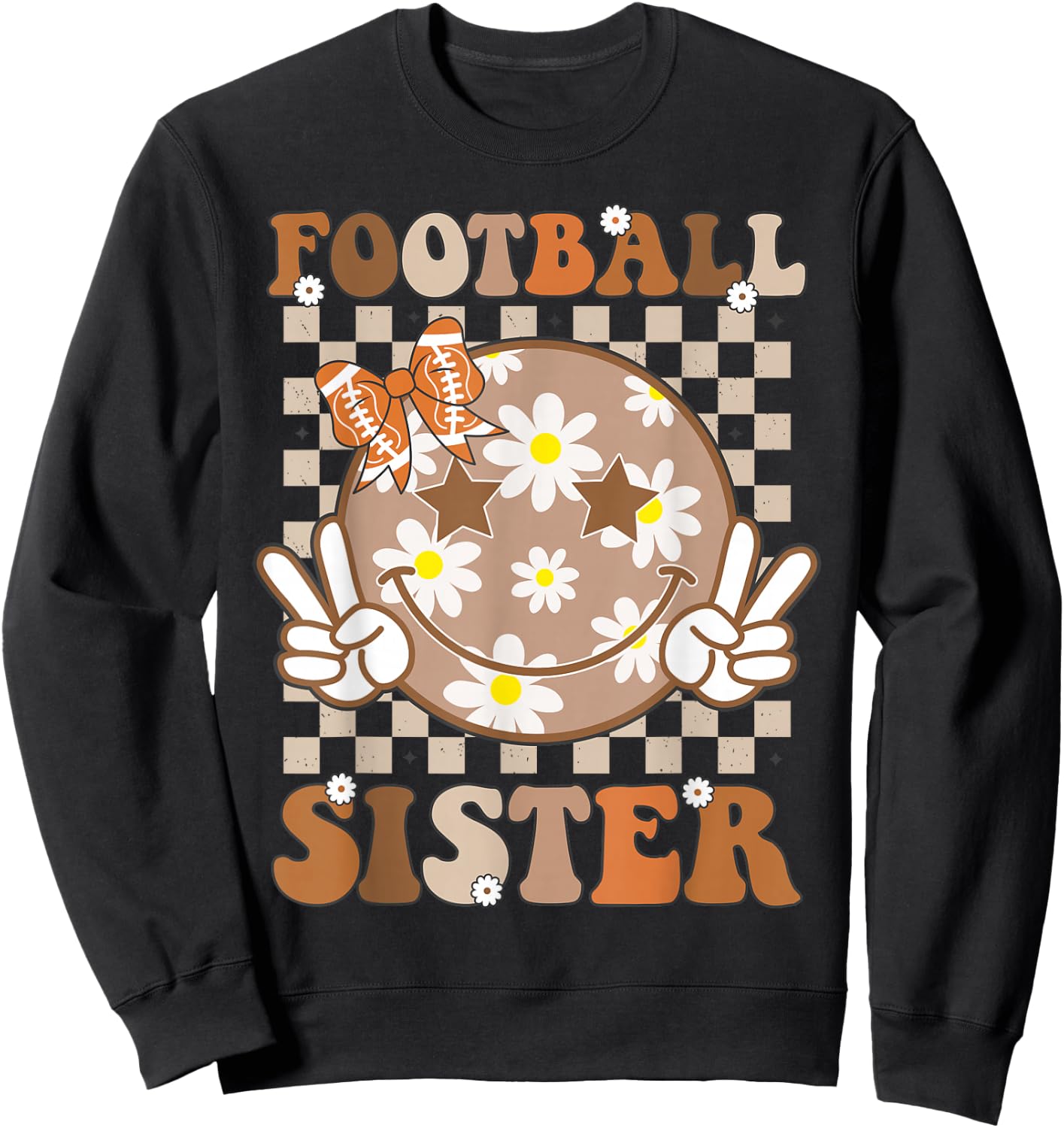Football Sister Shirt For Girls Women Toddler Sport Lover Sweatshirt - Sweatshirt | Black