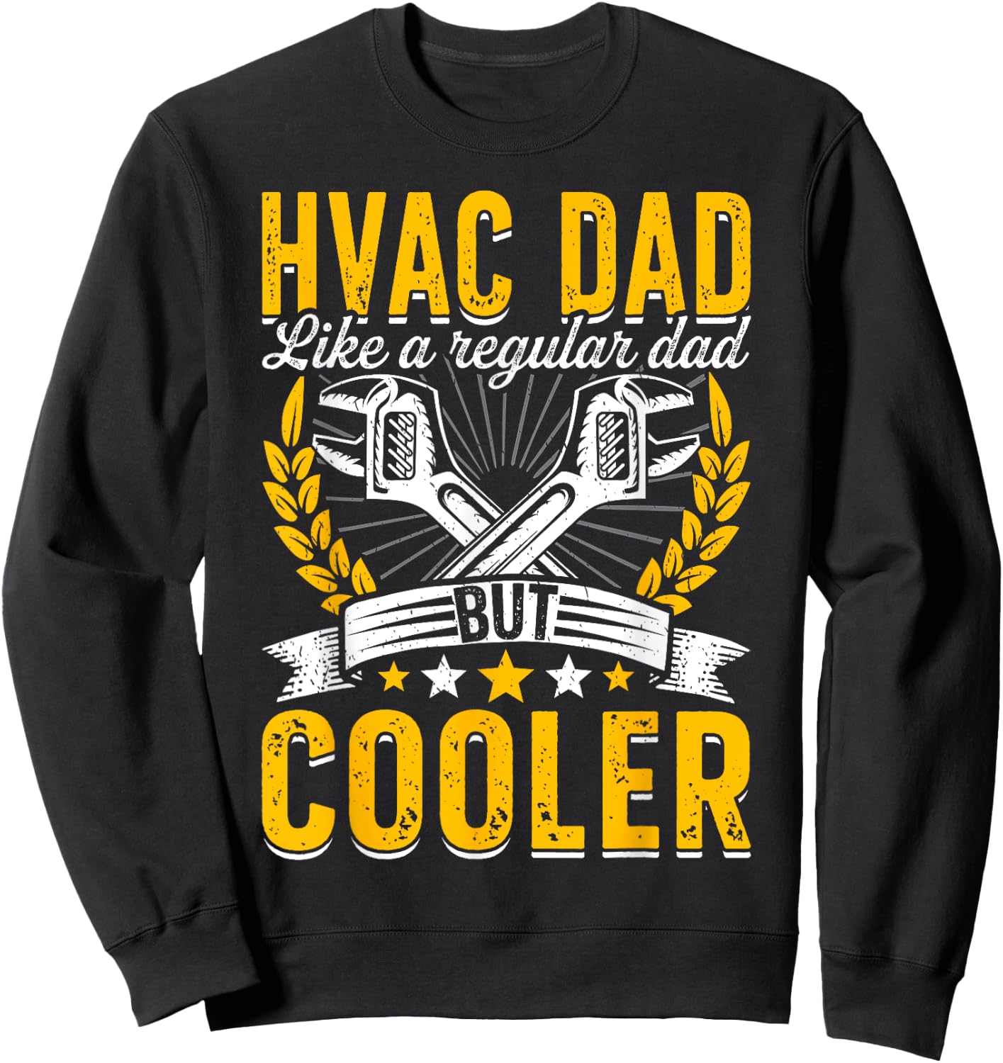 Vintage HVAC Technician Father HVAC Dad Funny Father's Day Sweatshirt - Sweatshirt | Black