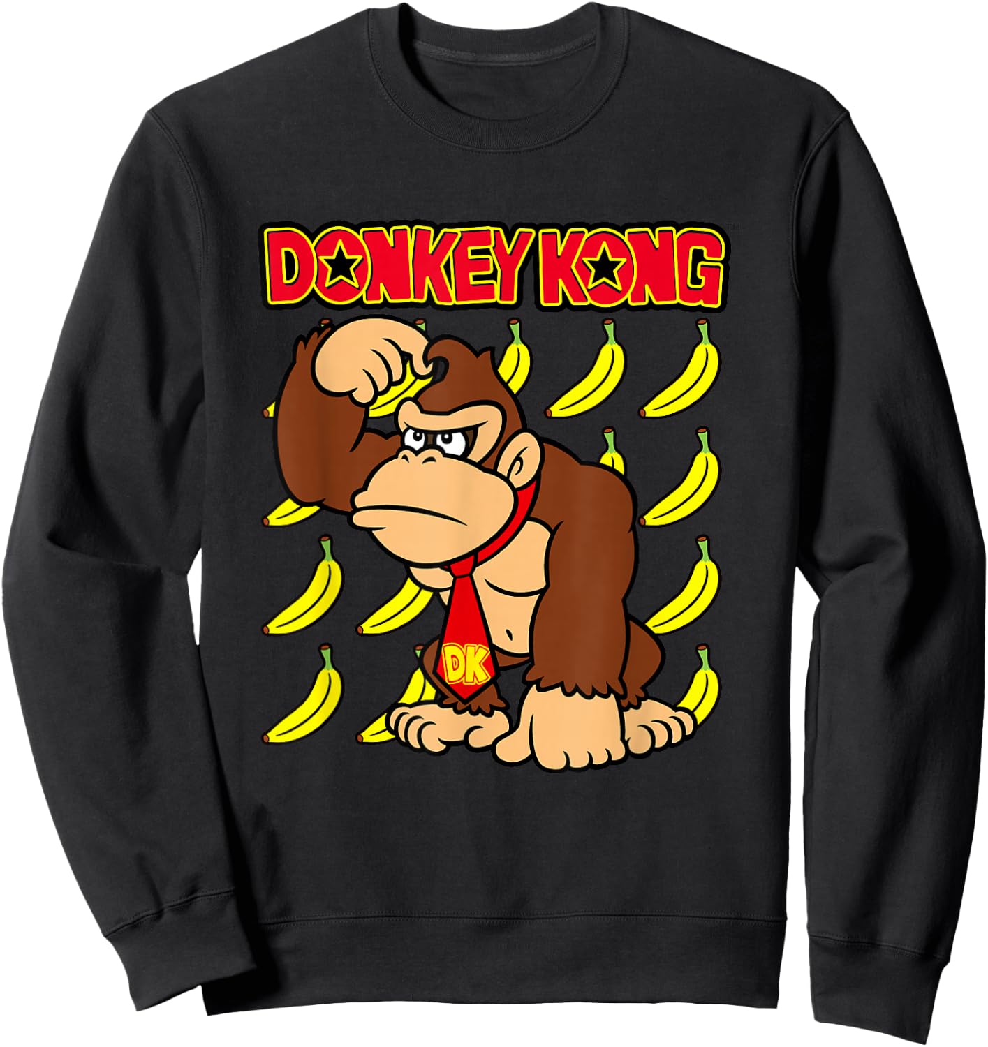 Donkey Kong Ape Thoughts Banana Background Sweatshirt - Sweatshirt | Black