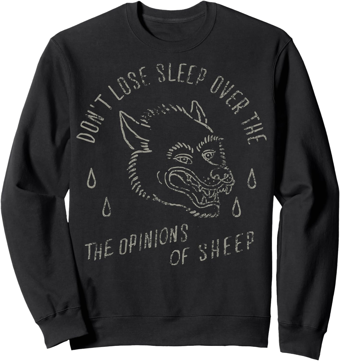 The Opinions Of Sheep Traditional Tattoo Wolf Blood Sweatshirt - Sweatshirt | Black