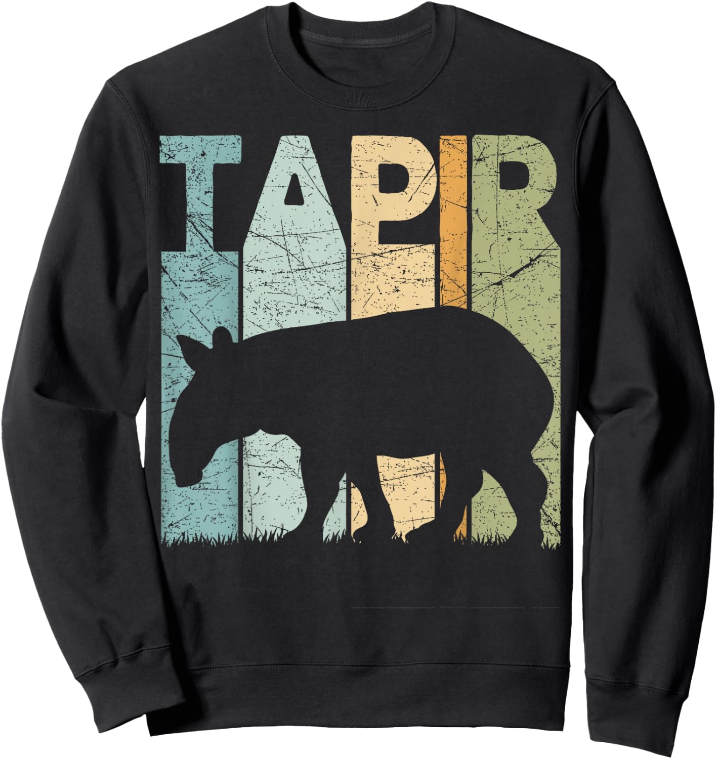 Tapir Vintage Animal Lover Retro Tapir Sweatshirt - Sweatshirt | Black