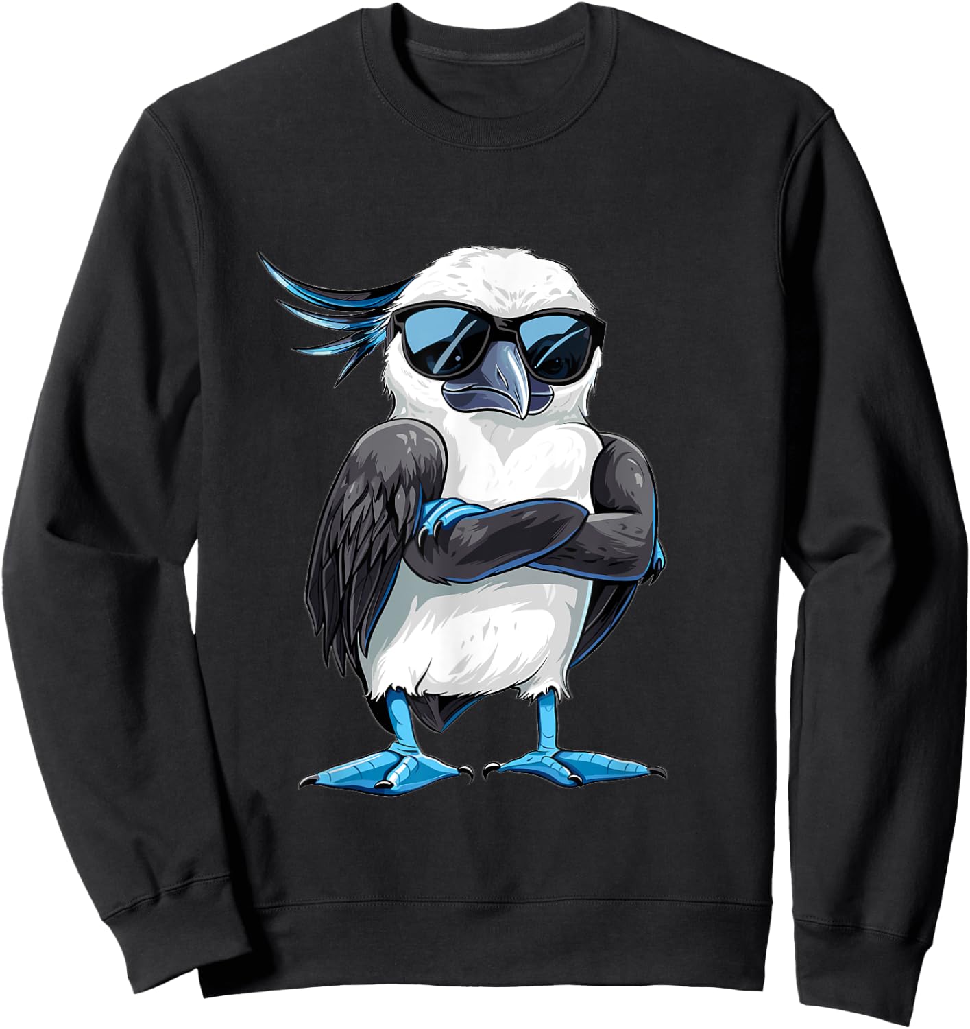 Blue Footed Booby Plush Stuffed Animal Blue Foot Booby Sweatshirt - Sweatshirt | Black
