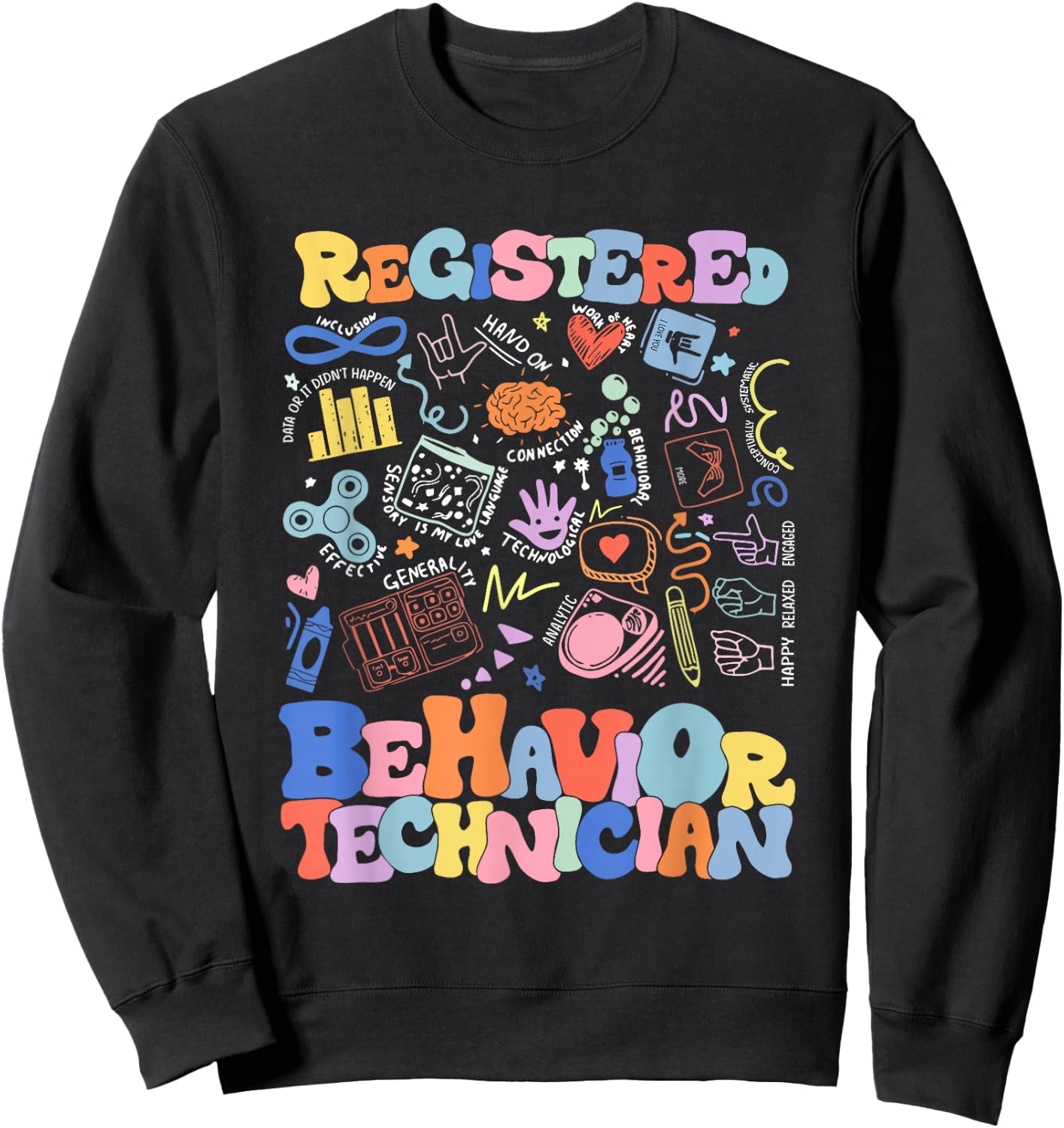 Women Registered Behavior Technician RBT Graduation ABA Sweatshirt - Sweatshirt | Black