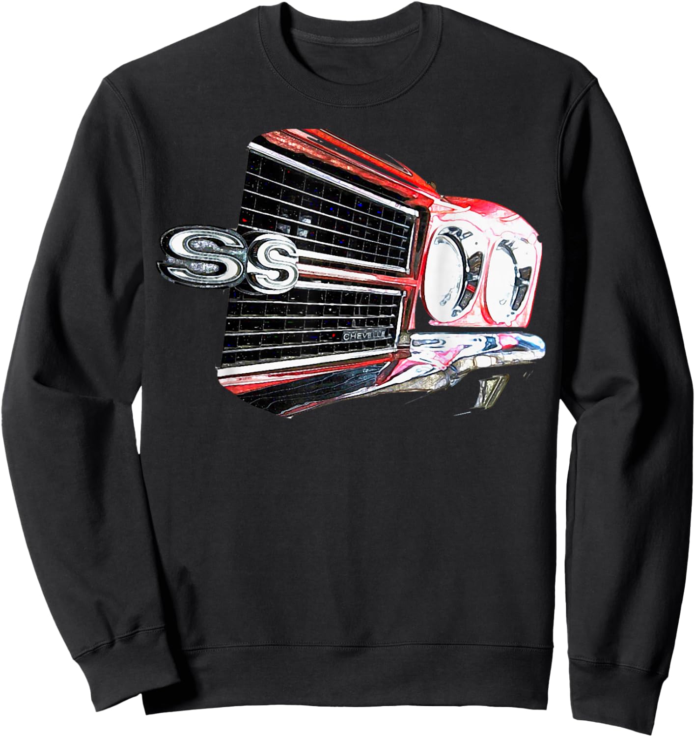 1970 70 Chevelle SS Half Grill Trending Chevys Muscle Car Sweatshirt - Sweatshirt | Black