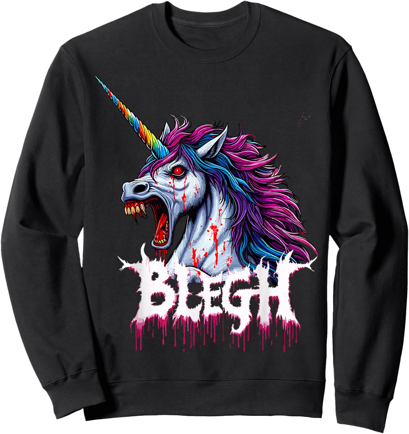 Metal Unicorn Blegh Sweatshirt - Sweatshirt | Black