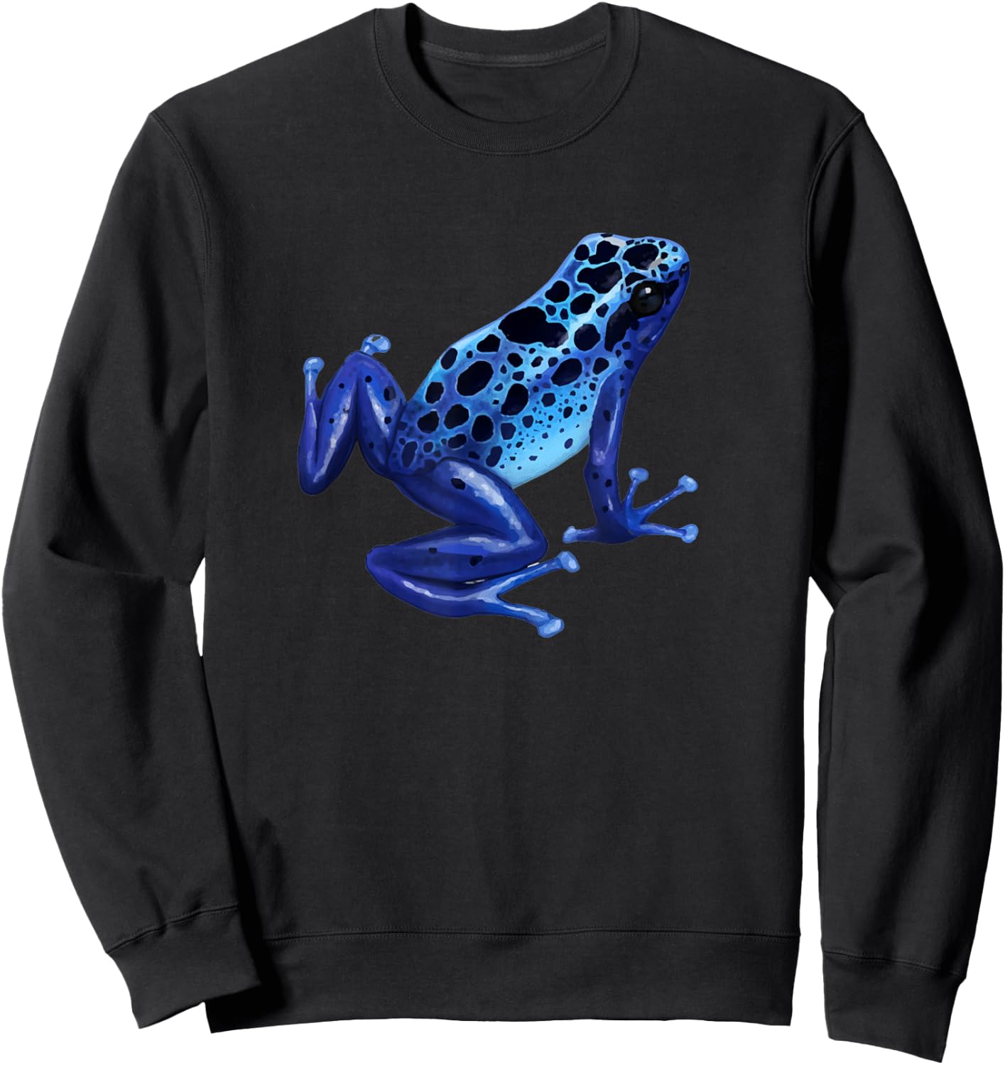 Blue Poison Dart Frog Colorful Design Nature Lover Sweatshirt - Sweatshirt | Black